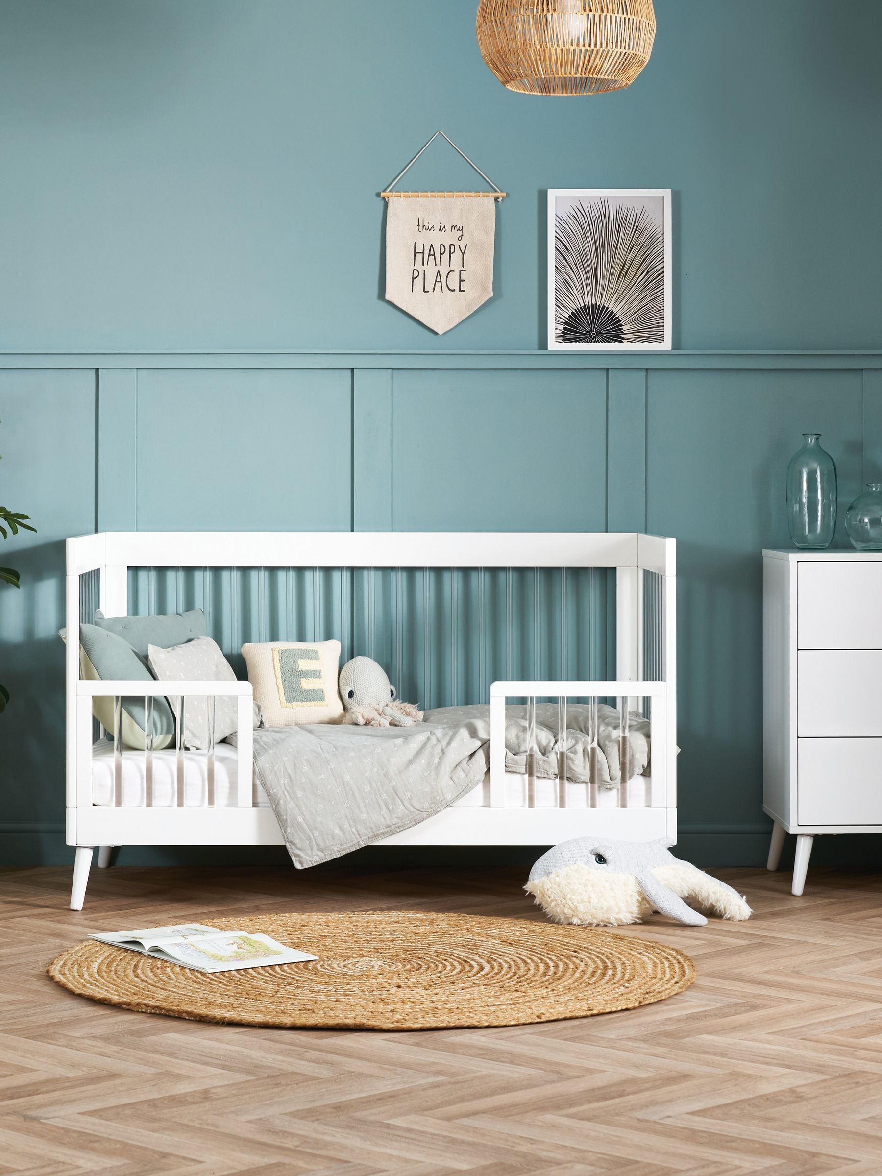 Obaby White with Acrylic Maya 2 Piece Nursery Furniture Set - Image 4 of 11