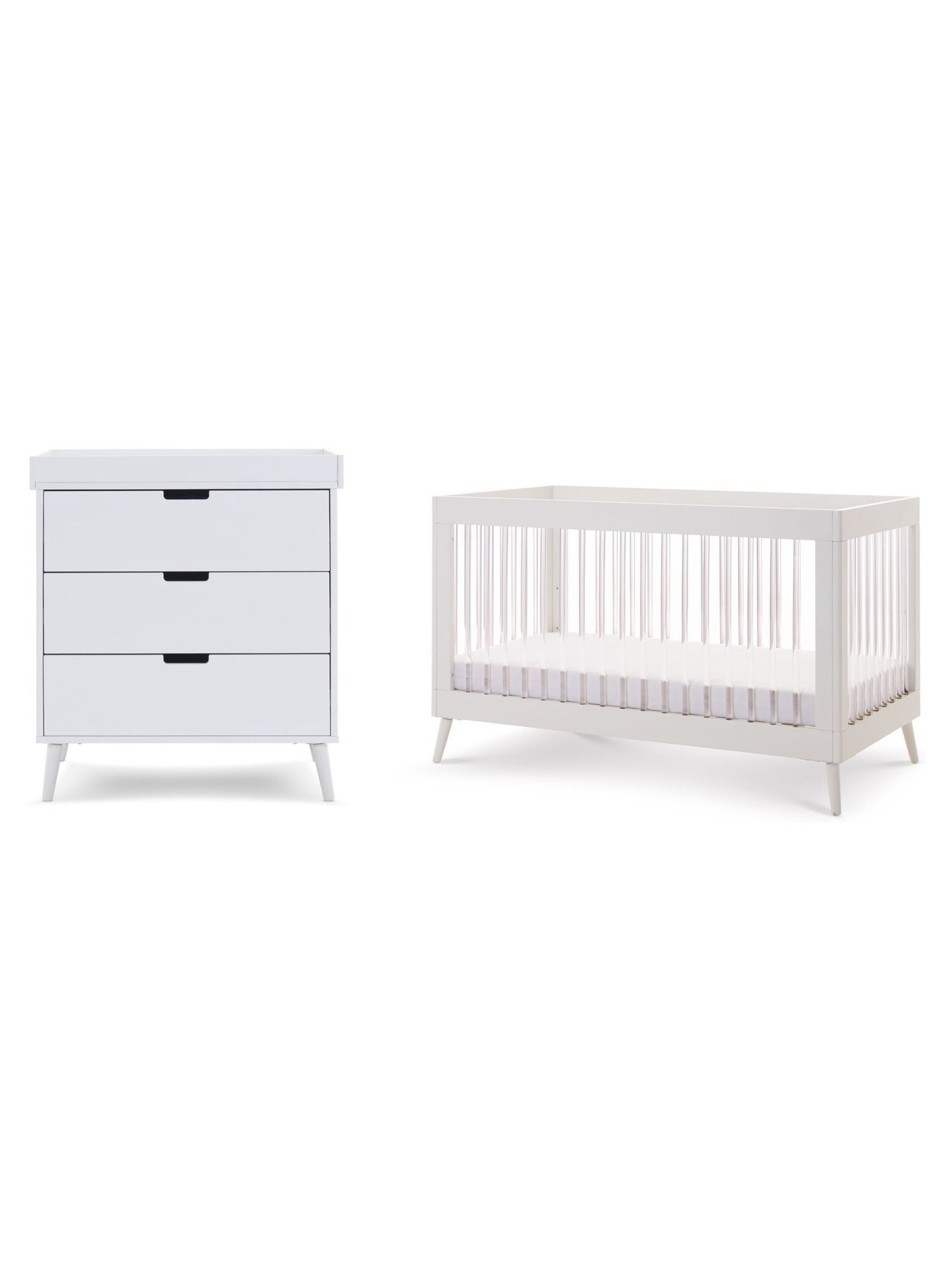 Obaby White with Acrylic Maya 2 Piece Nursery Furniture Set - Image 5 of 11