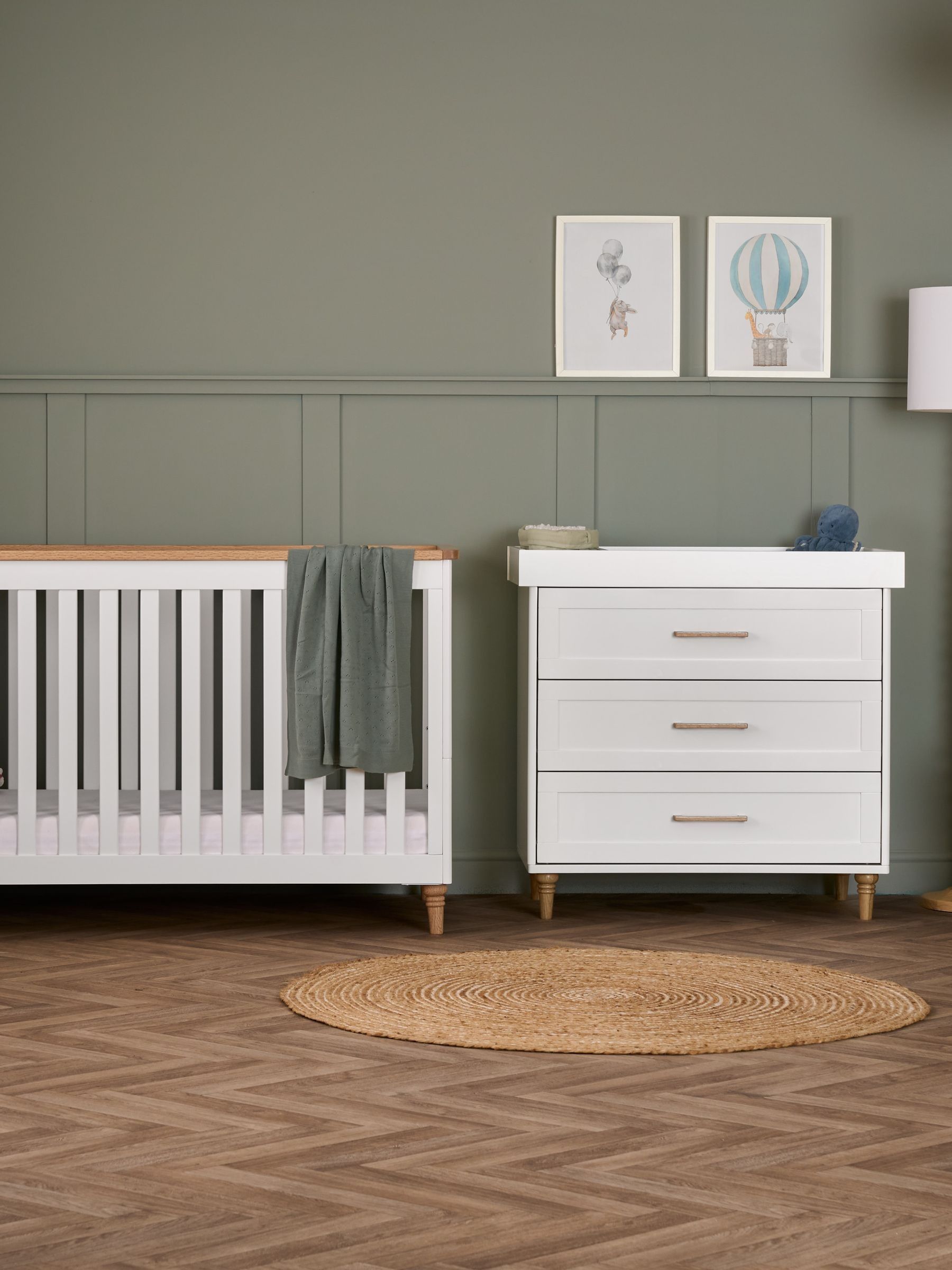 Obaby White with Natural Orla 2 Piece Nursery Furniture Set - Image 2 of 8