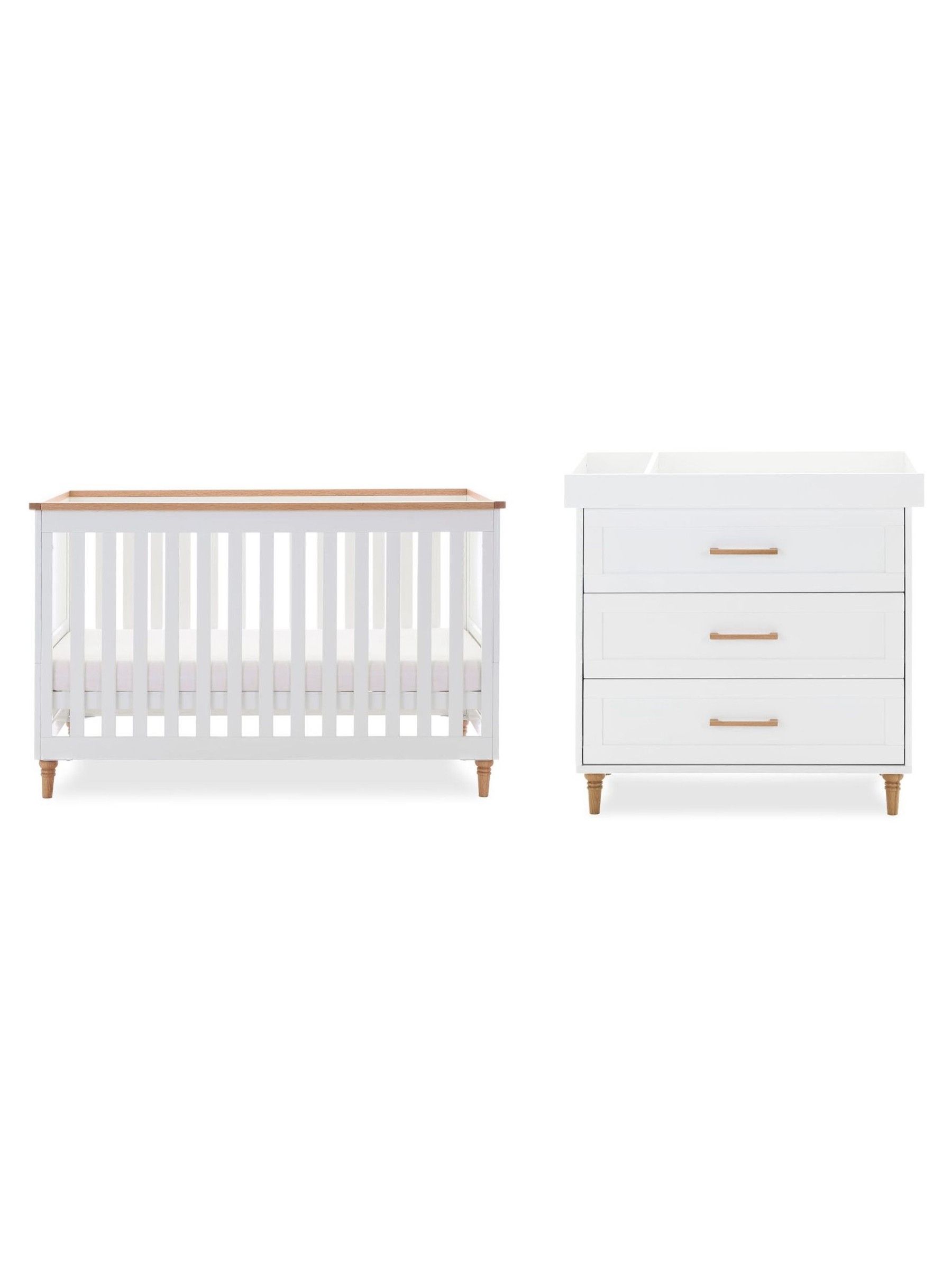 Obaby White with Natural Orla 2 Piece Nursery Furniture Set - Image 3 of 8