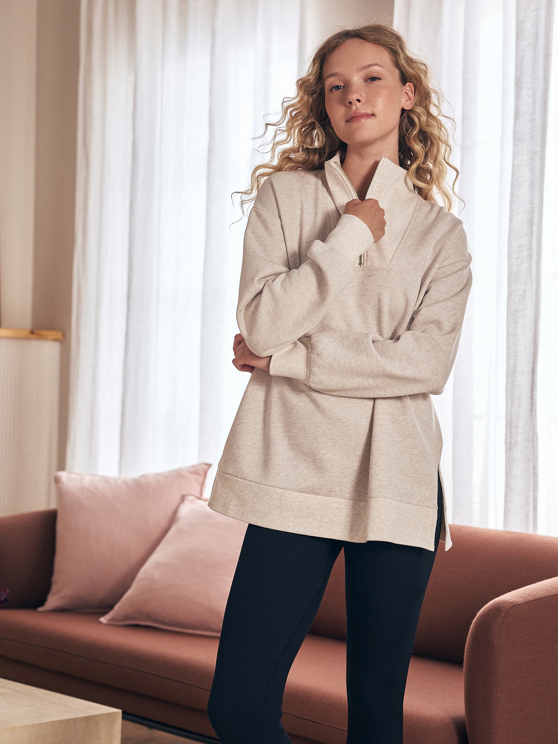 Oatmeal Quarter Zip Sweatshirt - Image 2 of 9