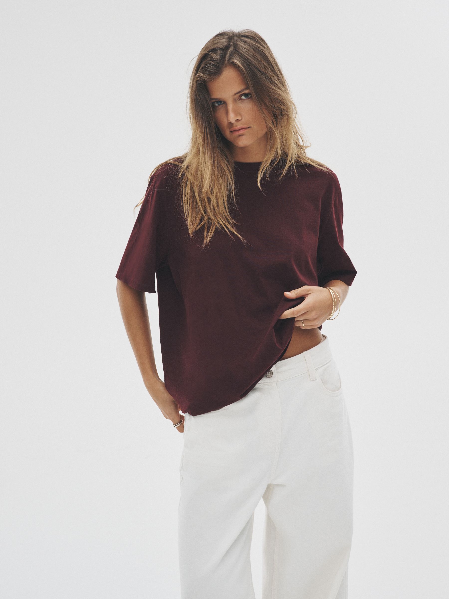Black/Chocolate Brown/Berry/Mid Pink/Cream - 5 Pack Relaxed T-Shirts - Image 1 of 13