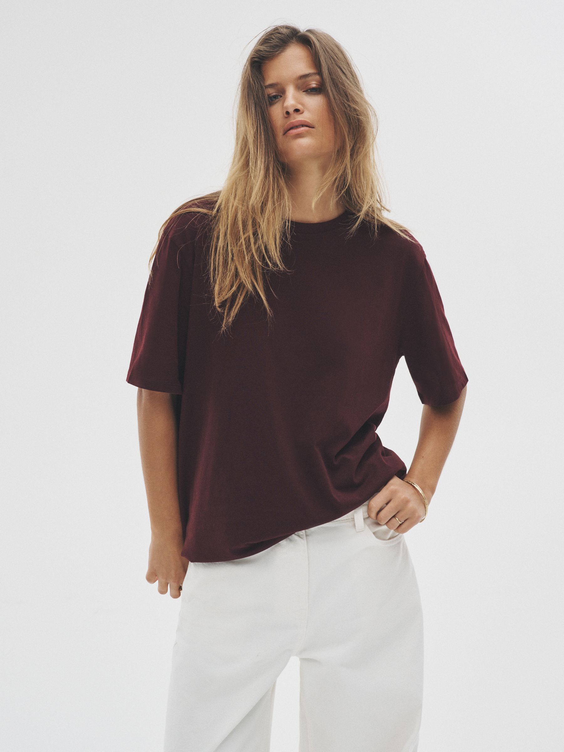 Black/Chocolate Brown/Berry/Mid Pink/Cream - 5 Pack Relaxed T-Shirts - Image 6 of 13