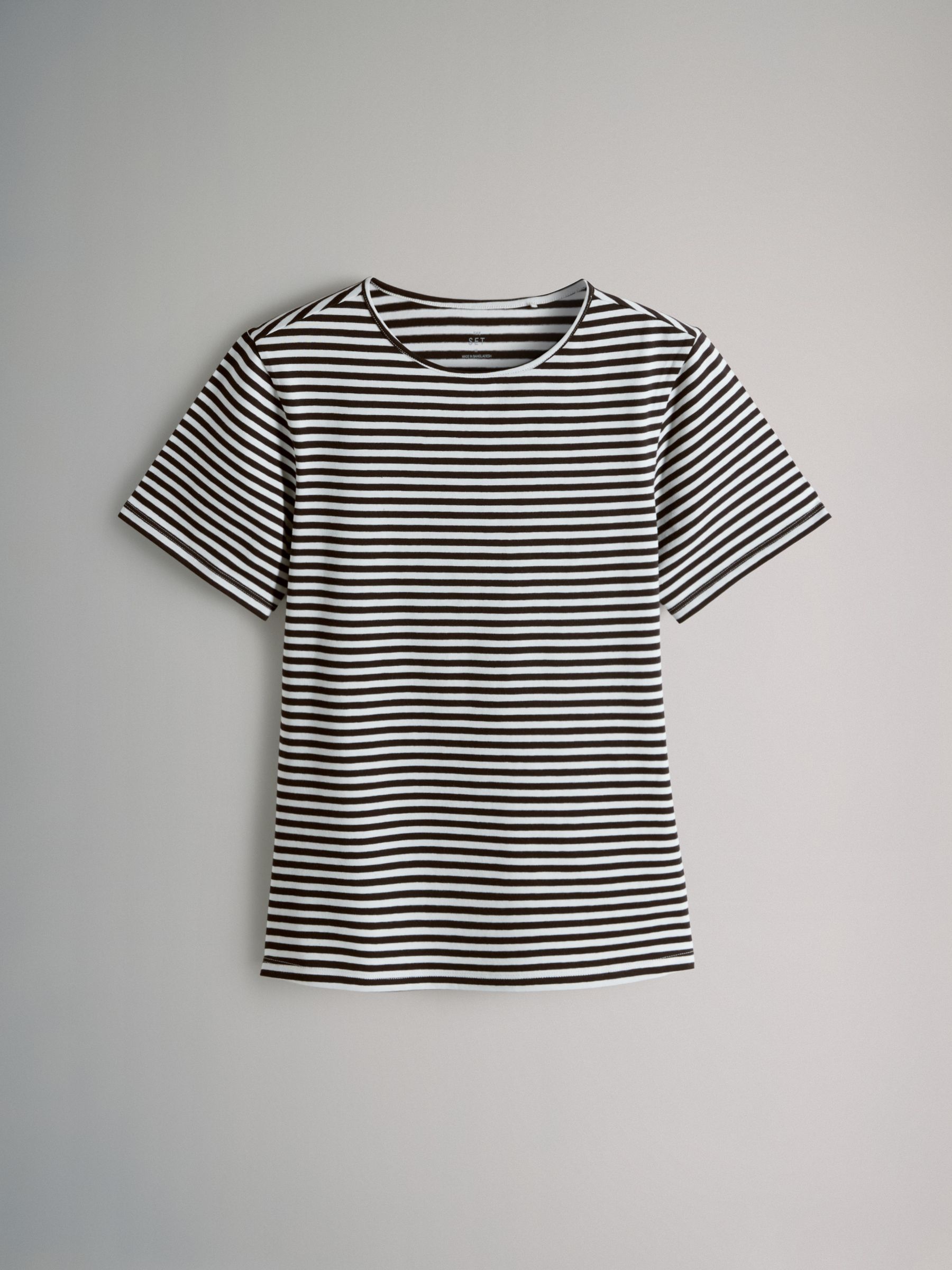 Black/Stripe/Berry/Mid Pink/Cream - 5 Pack Short Sleeve Fitted Crew Neck T-Shirts - Image 3 of 7