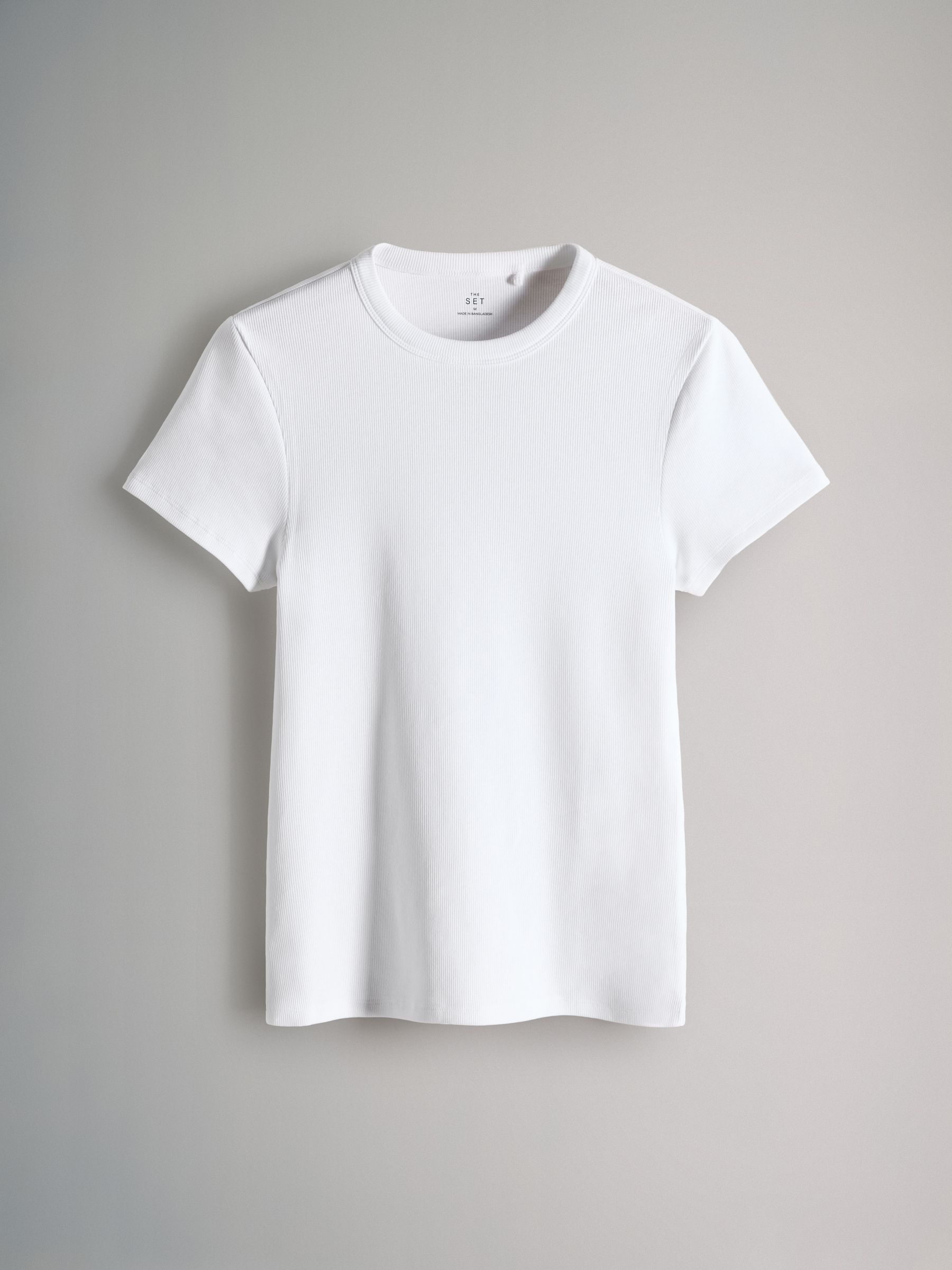 Taupe/Pink/White - 3 Pack Short Sleeve Ribbed T-Shirts - Image 4 of 6