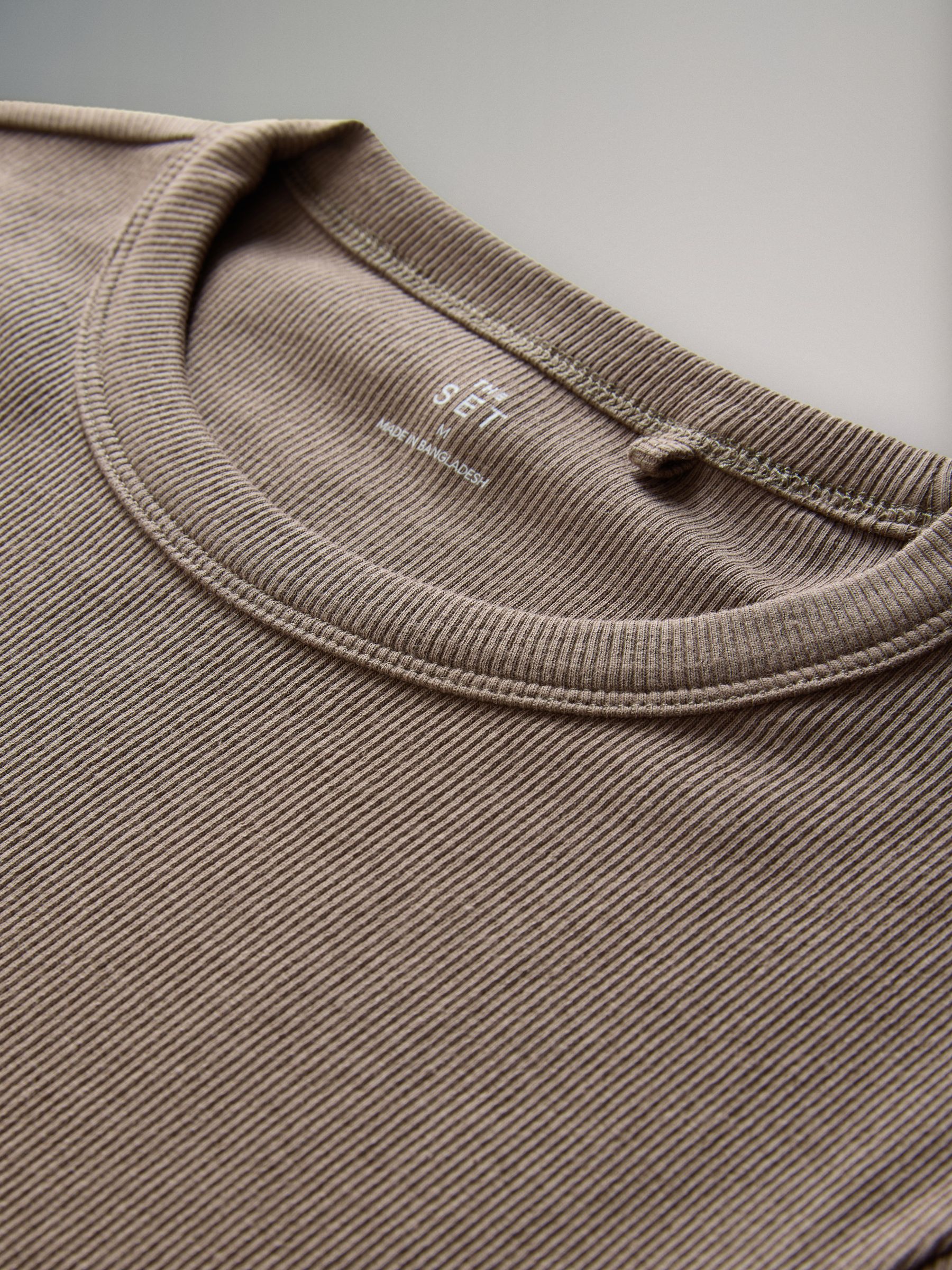 Taupe/Pink/White - 3 Pack Short Sleeve Ribbed T-Shirts - Image 5 of 6