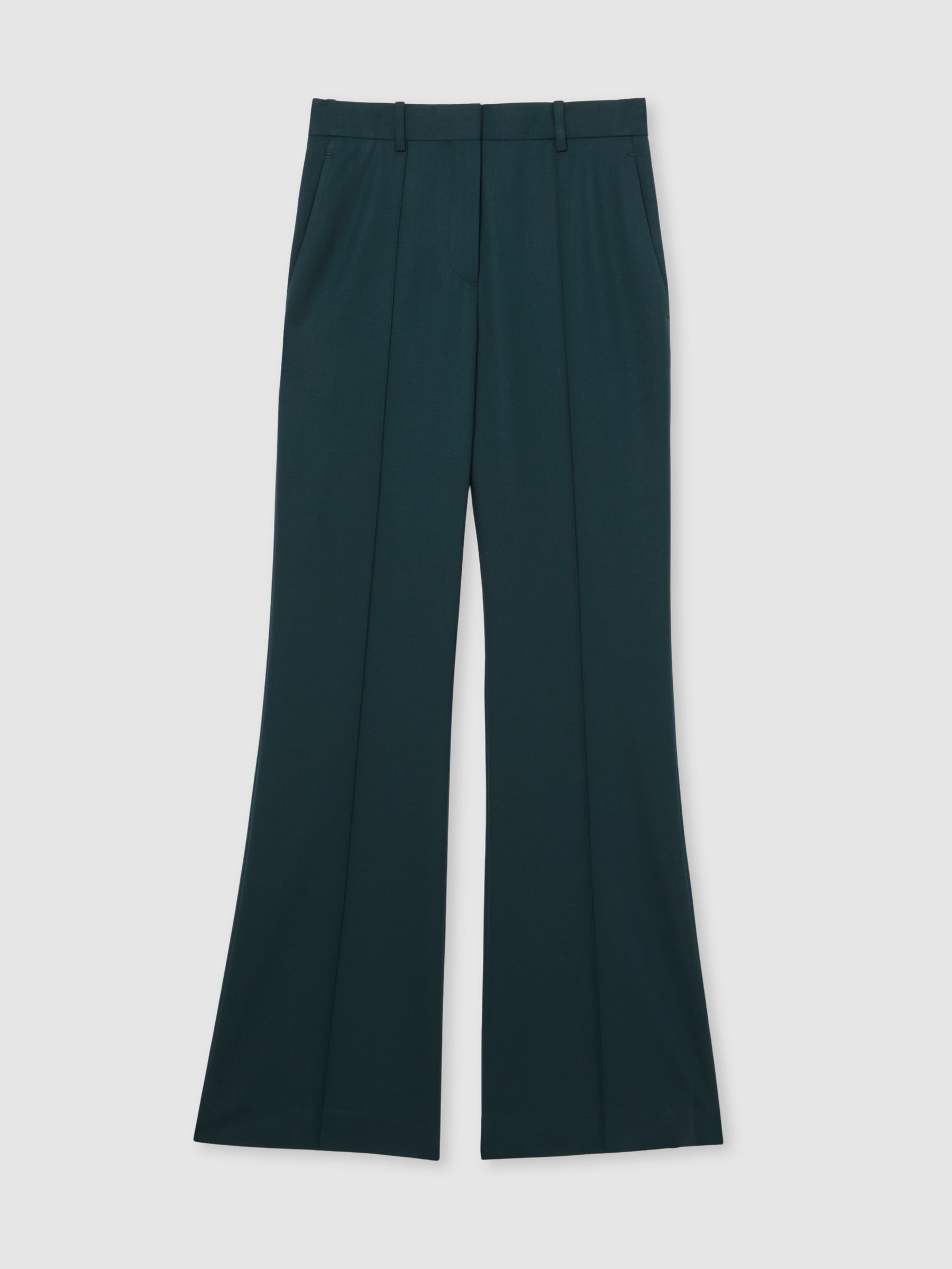 Wool-Blend Wide-Leg Suit Trousers in Green - Image 2 of 6