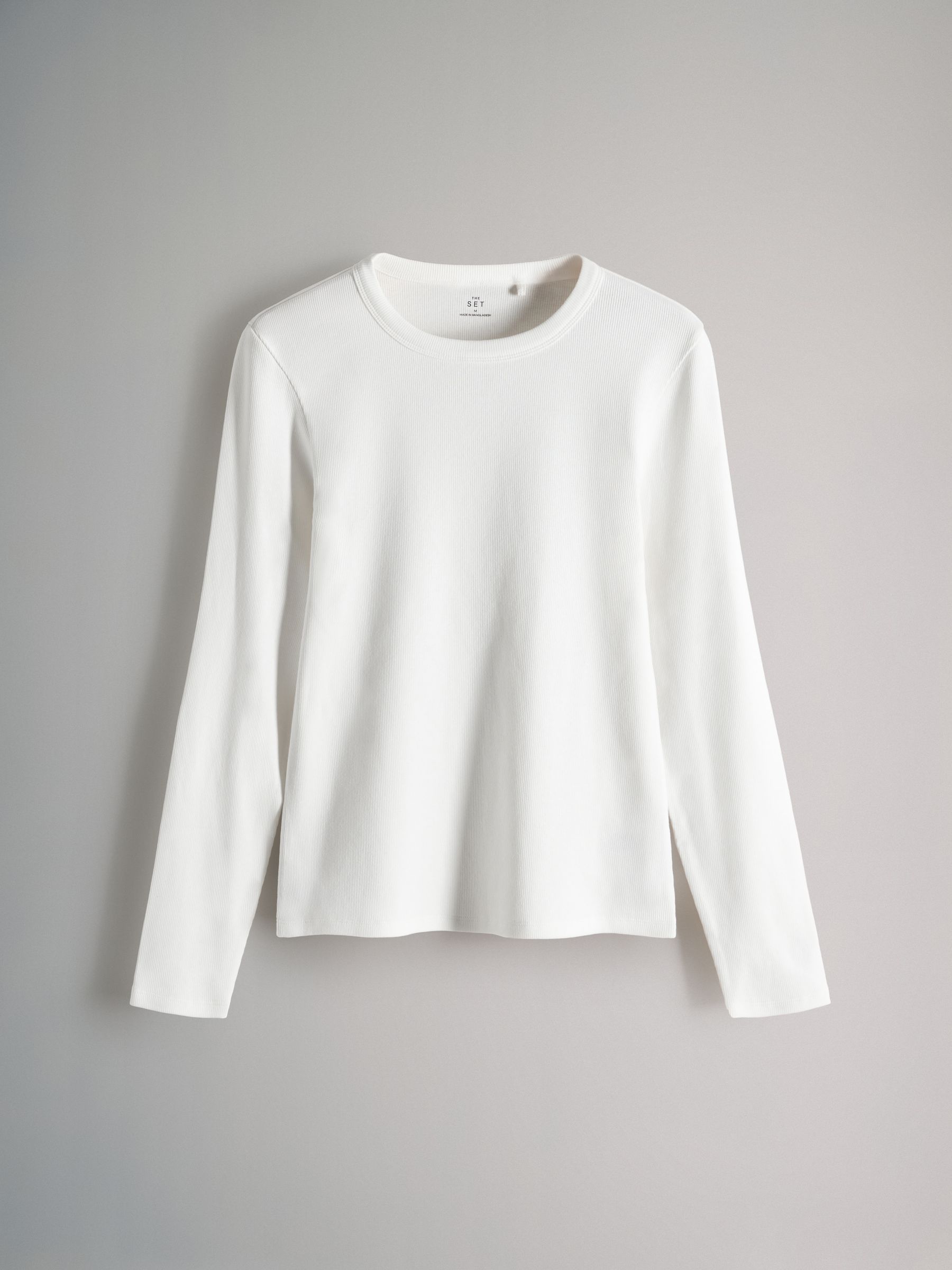 Black/Chocolate/Cream - 3 Pack Long Sleeve Ribbed T-Shirts - Image 4 of 6