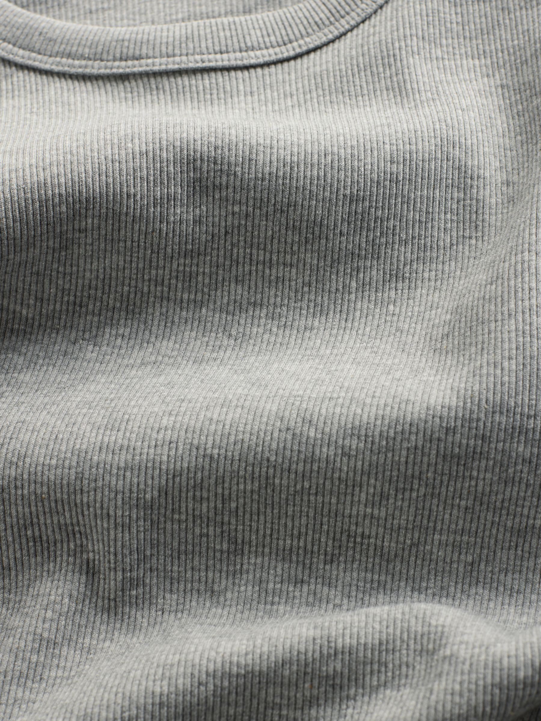 Black/Charcoal Grey/Light Grey Marl/White - 4 Pack Long Sleeve Ribbed T-Shirts - Image 7 of 7