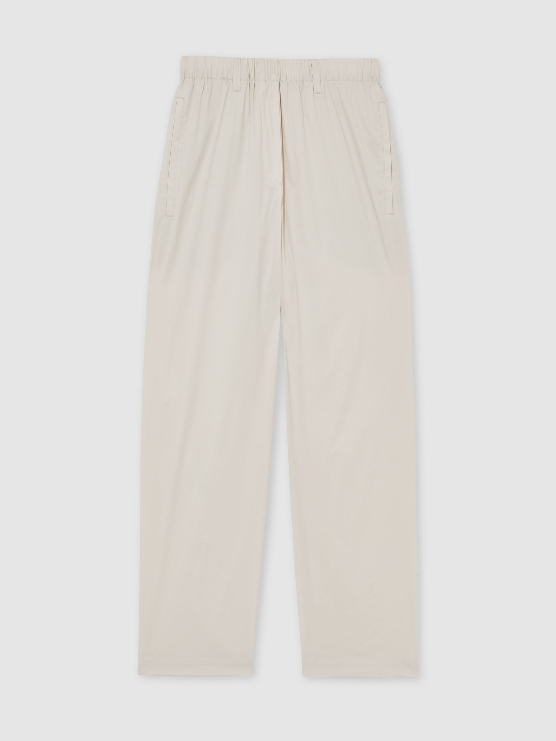 Cotton-Blend Cropped Tapered Trousers in Stone - Image 2 of 6
