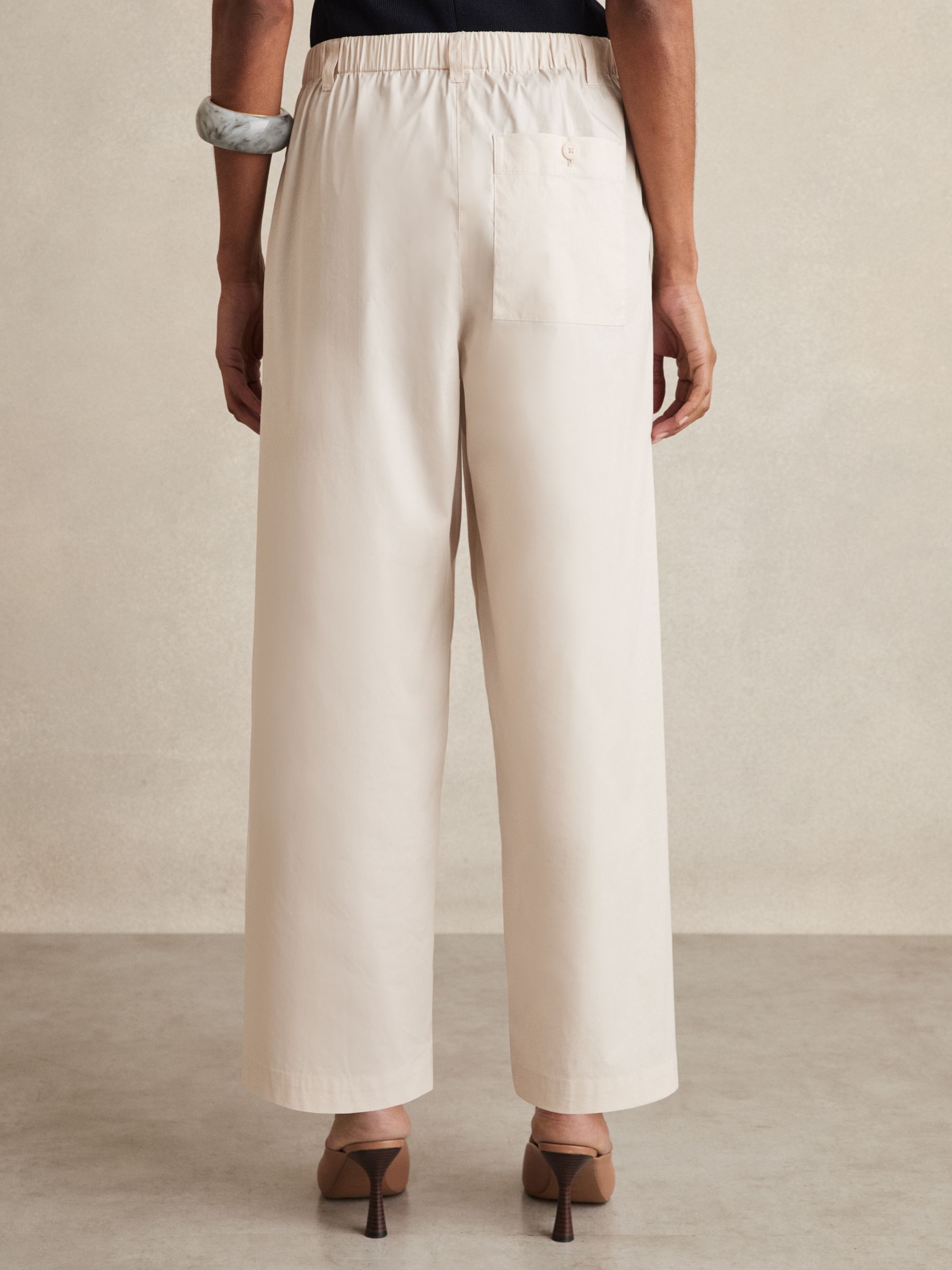 Cotton-Blend Cropped Tapered Trousers in Stone - Image 5 of 6