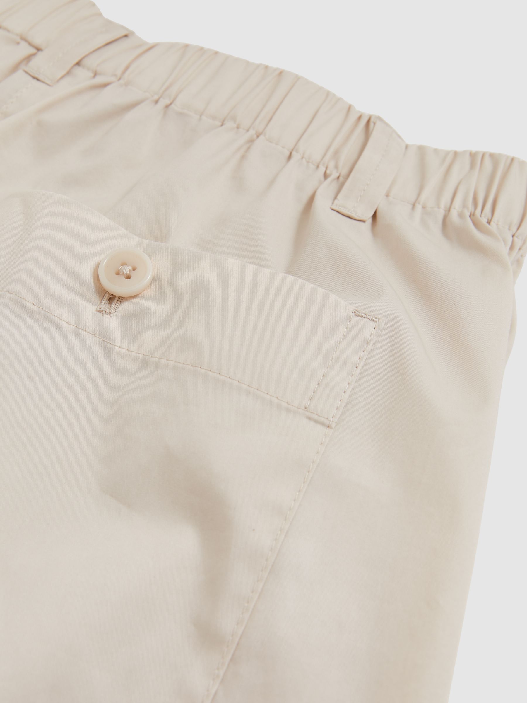 Cotton-Blend Cropped Tapered Trousers in Stone - Image 6 of 6