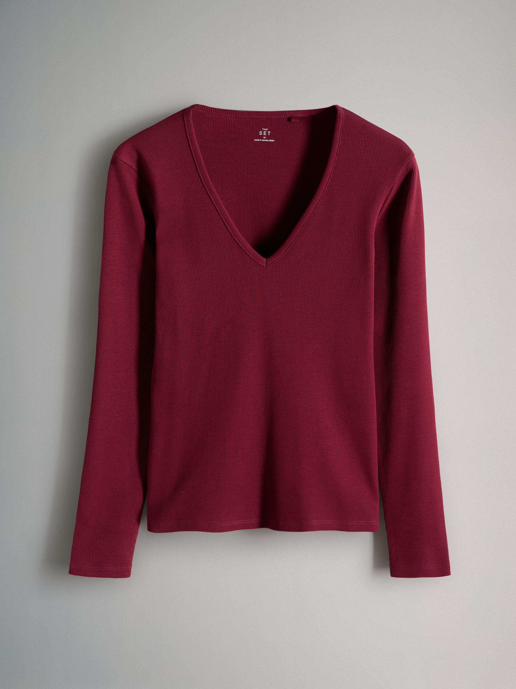3 Pack Ribbed Long Sleeve V-Neck T-Shirts - Image 2 of 6 3 Pack Ribbed Long Sleeve V-Neck T-Shirts - Image 2 of 6