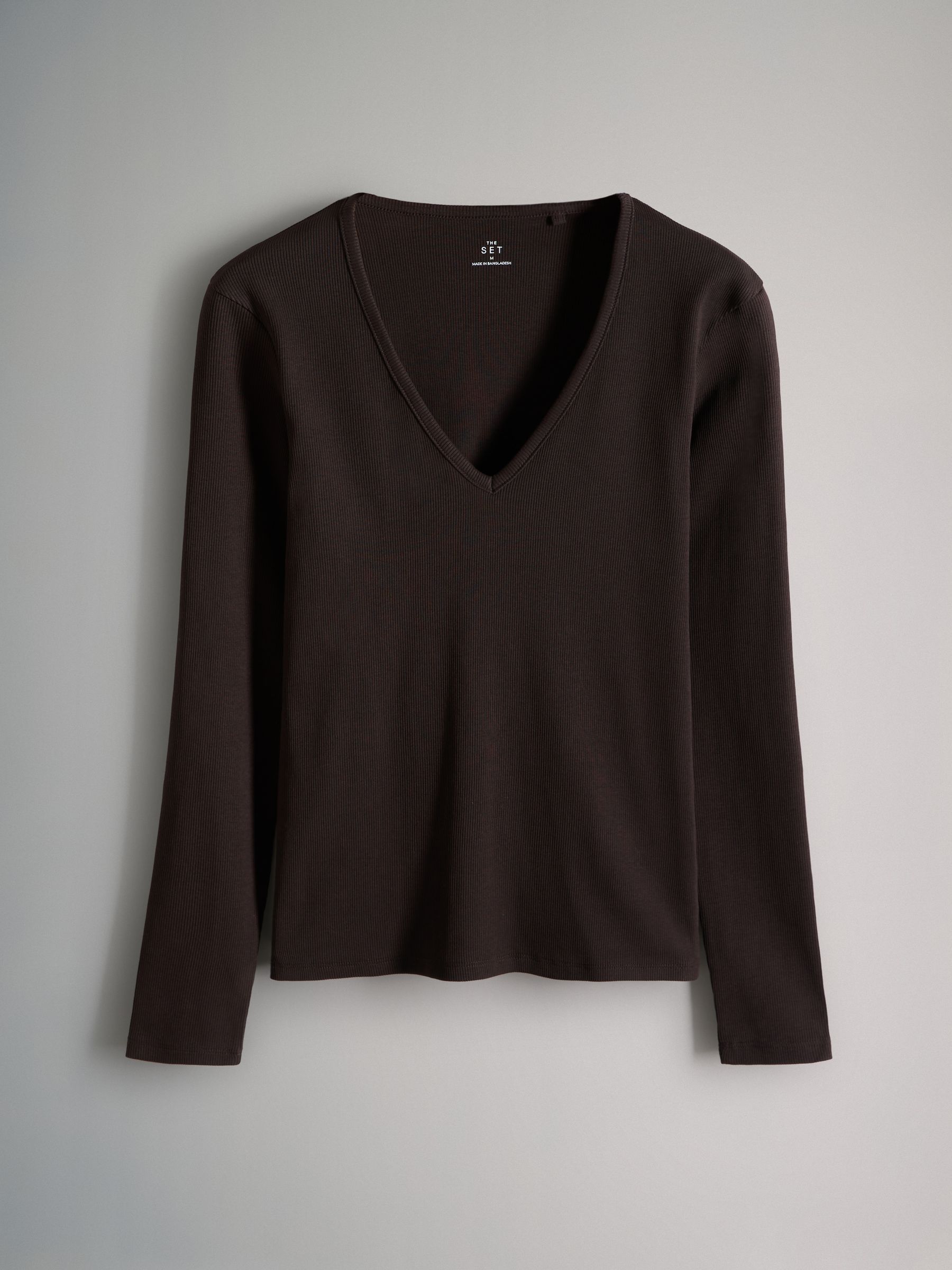 3 Pack Ribbed Long Sleeve V-Neck T-Shirts - Image 3 of 6