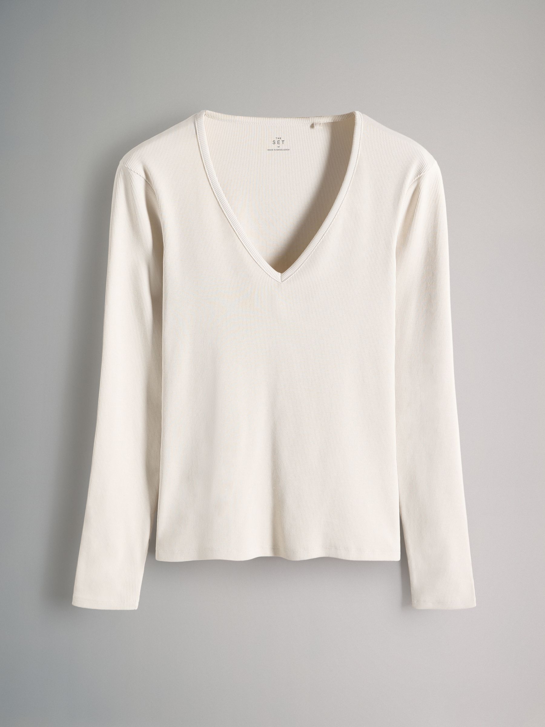 3 Pack Ribbed Long Sleeve V-Neck T-Shirts - Image 4 of 6