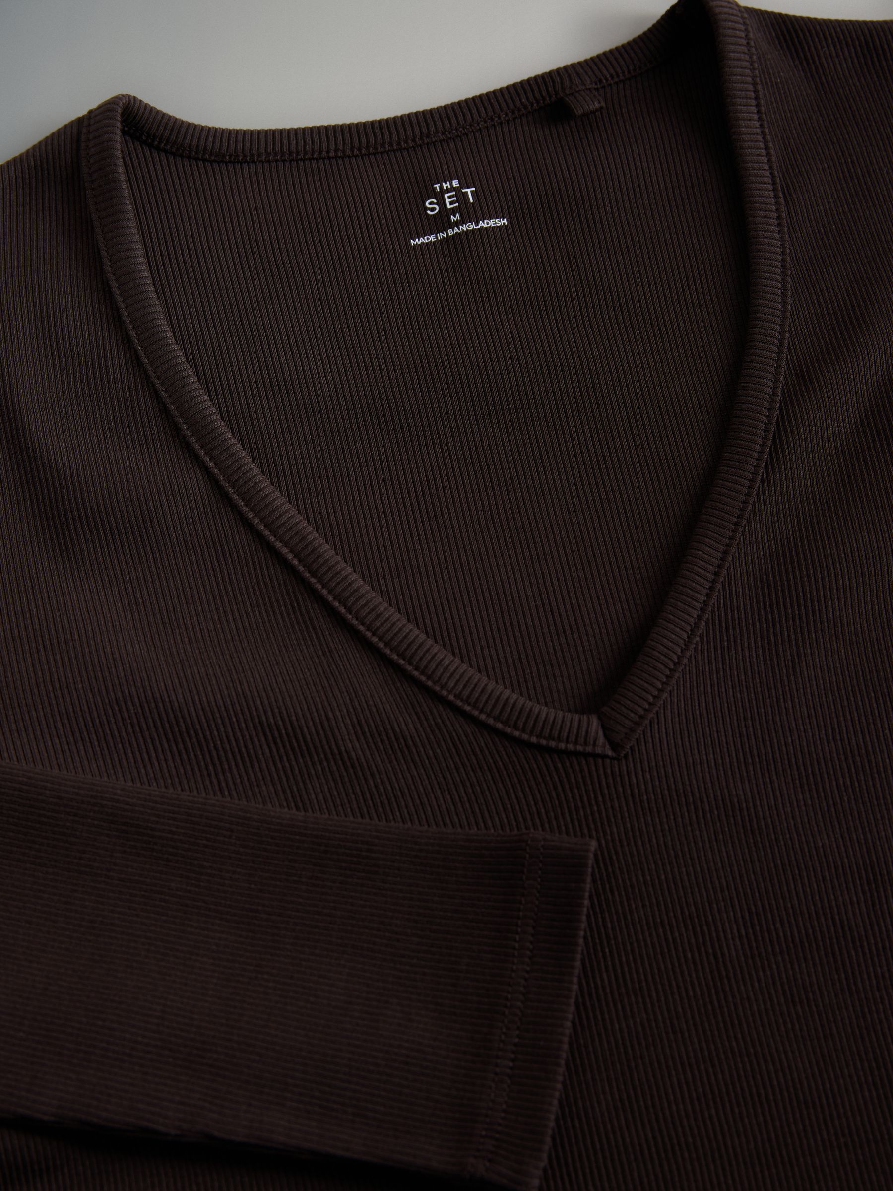 3 Pack Ribbed Long Sleeve V-Neck T-Shirts - Image 5 of 6