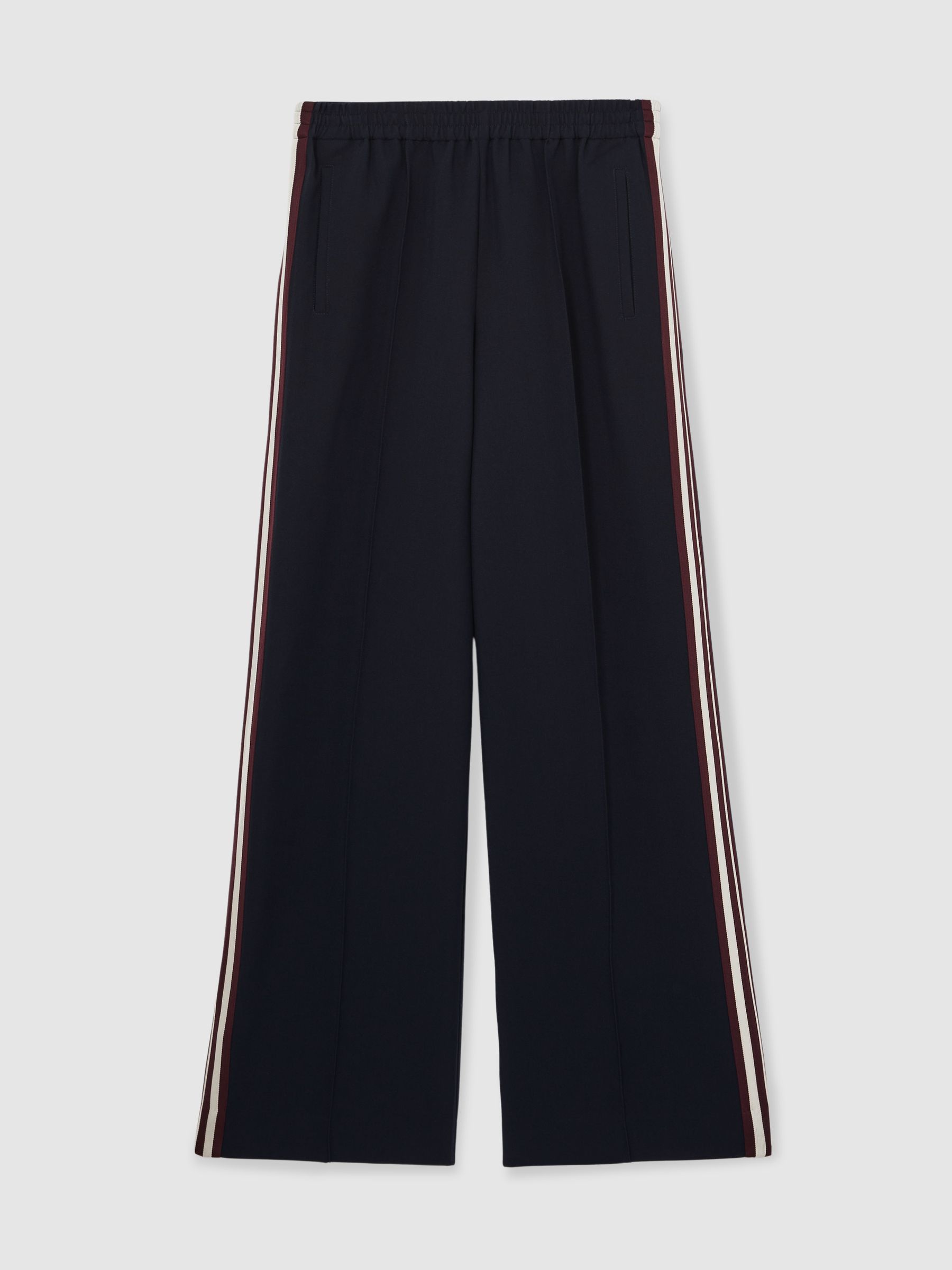 Petite Side-Stripe Wide-Leg Trousers in Navy - Image 2 of 7