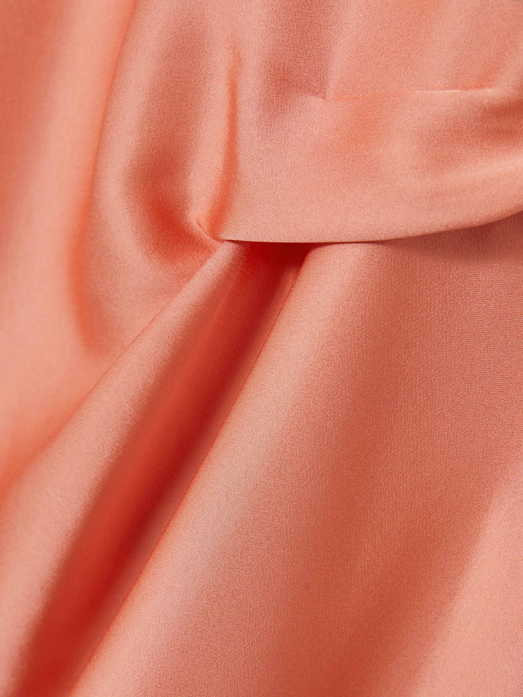 9-13 yrs Satin Drape Tuck Midi Dress in Coral - Image 4 of 4
