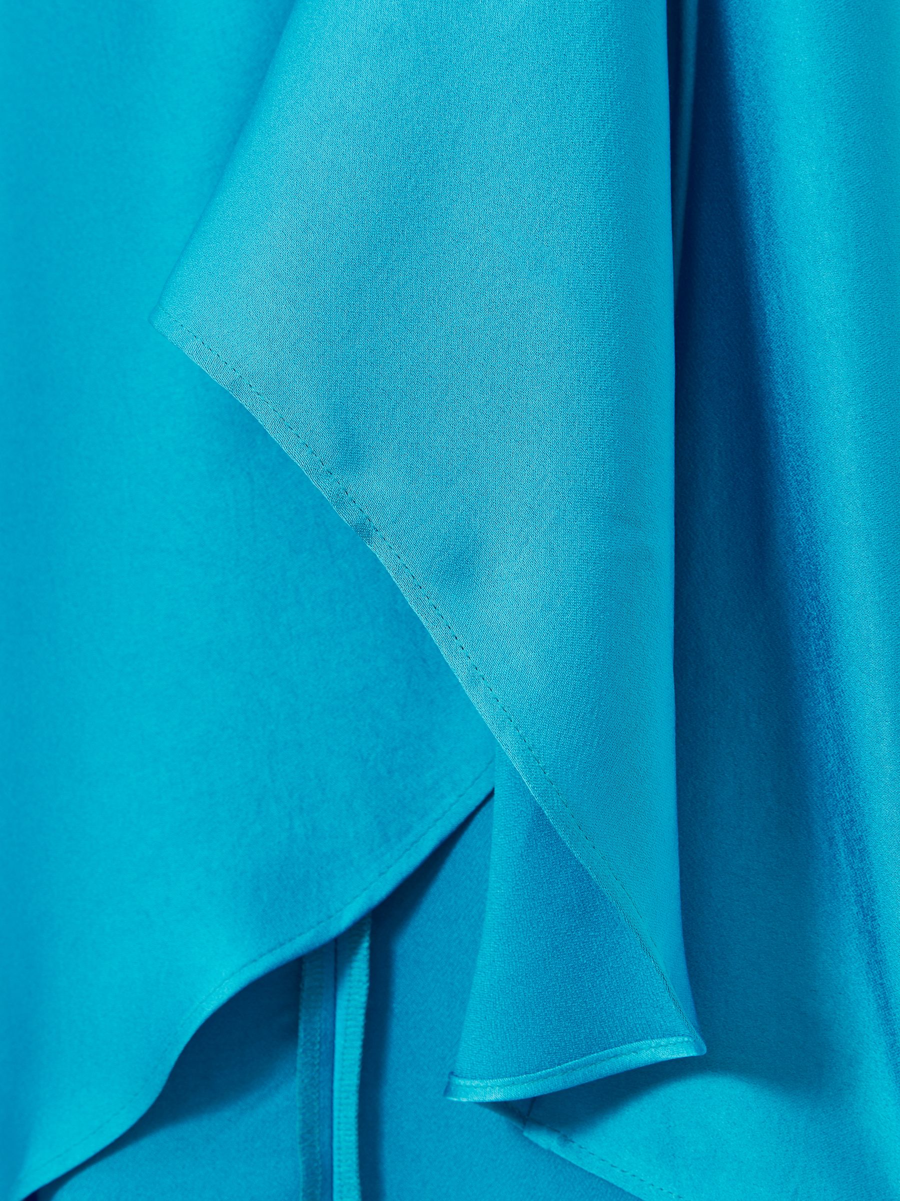 9-13 yrs Satin Drape Tuck Midi Dress in Blue - Image 4 of 4