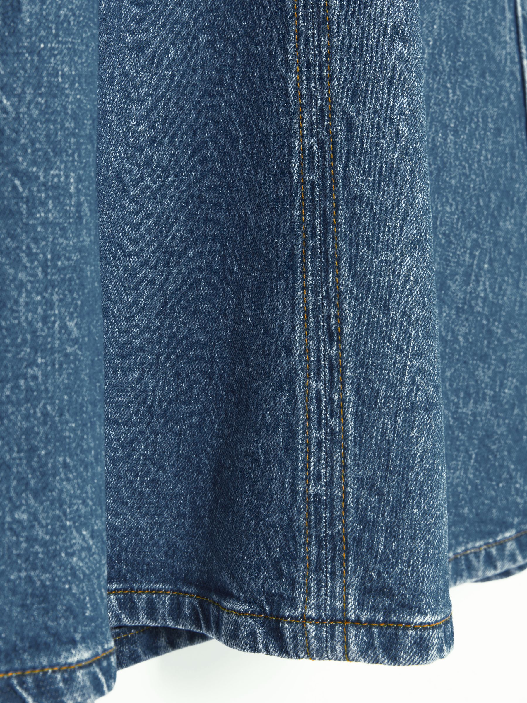 Denim Panelled Midi Skirt in Indigo - Image 5 of 5
