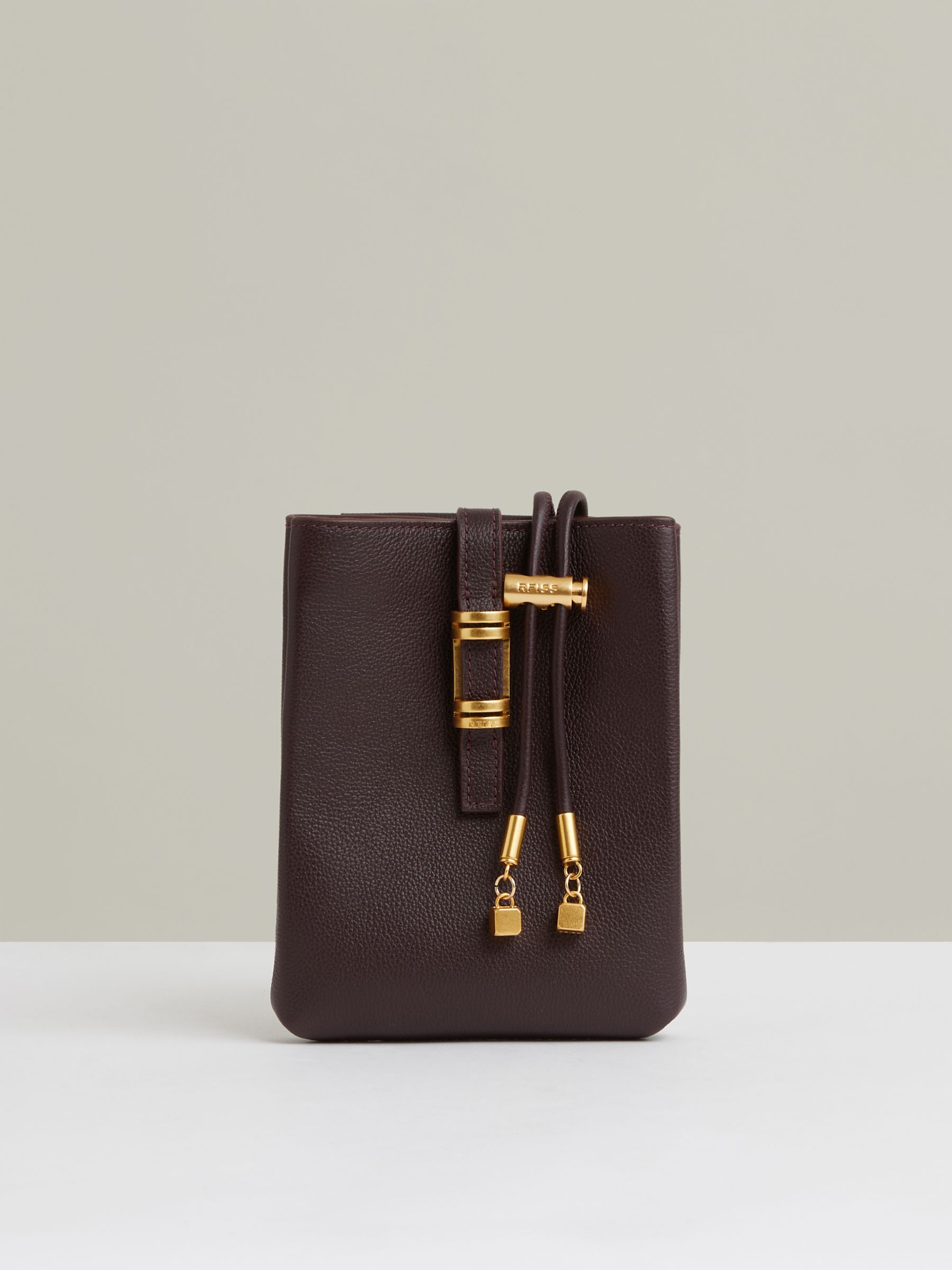 Leather Phone Holder in Oxblood - Image 1 of 5