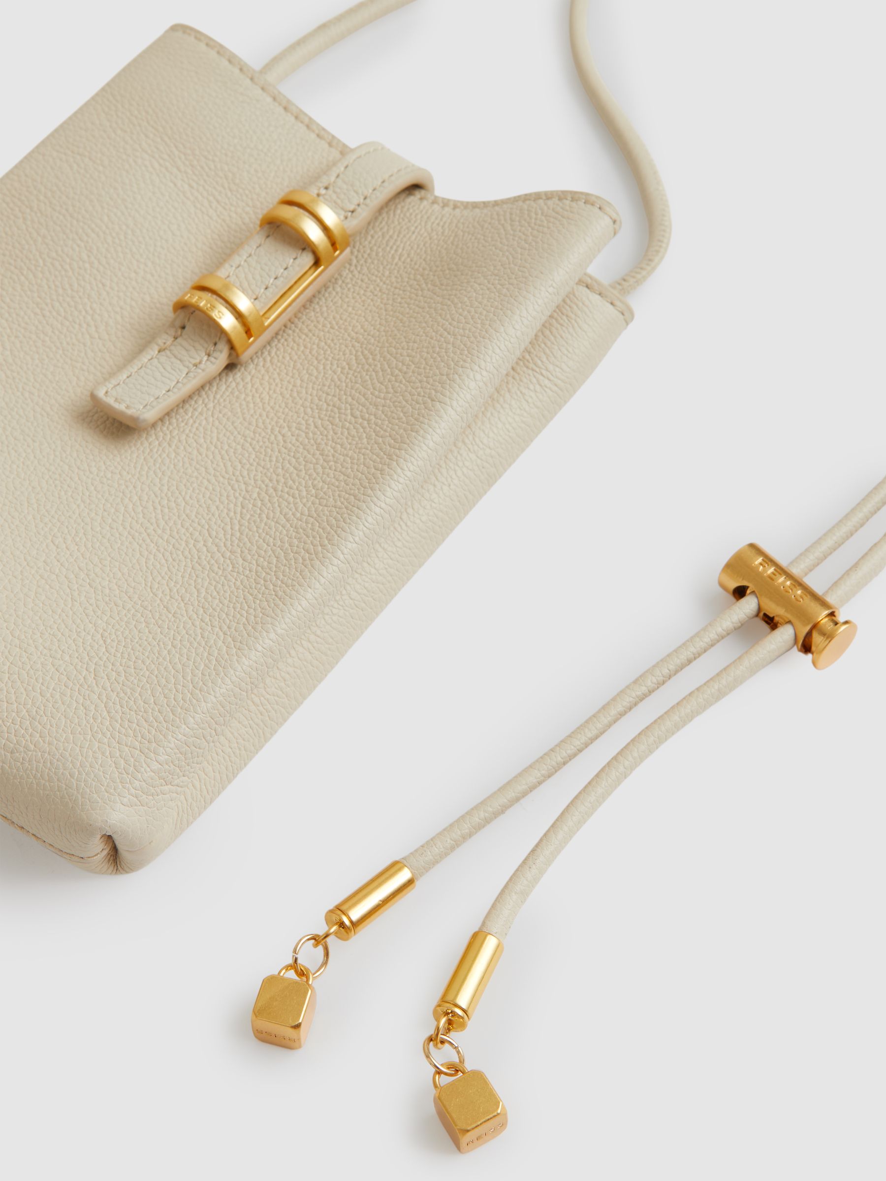 Leather Phone Holder in Off White - Image 5 of 5