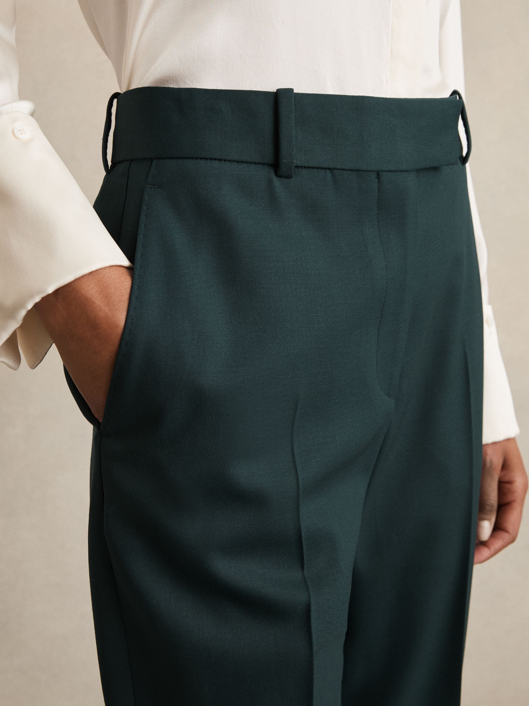 Wool-Blend Slim-Fit Suit Trousers in Green - Image 4 of 7