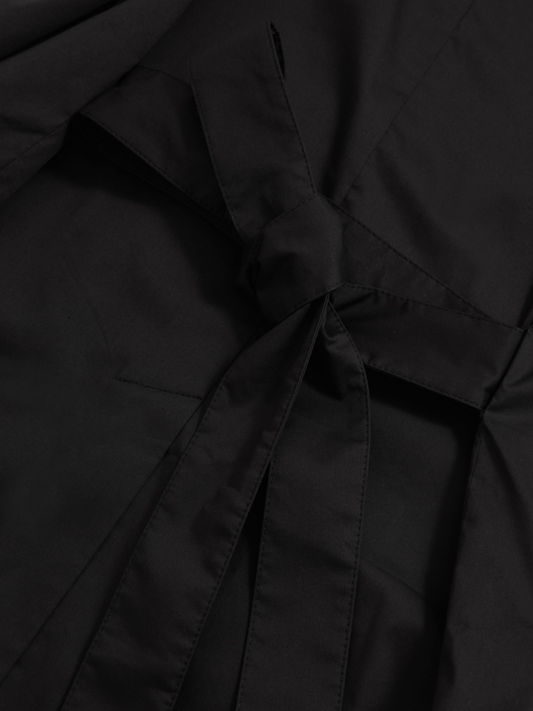 Cotton Blend Double Breasted Belted Jacket in Black - Image 7 of 7