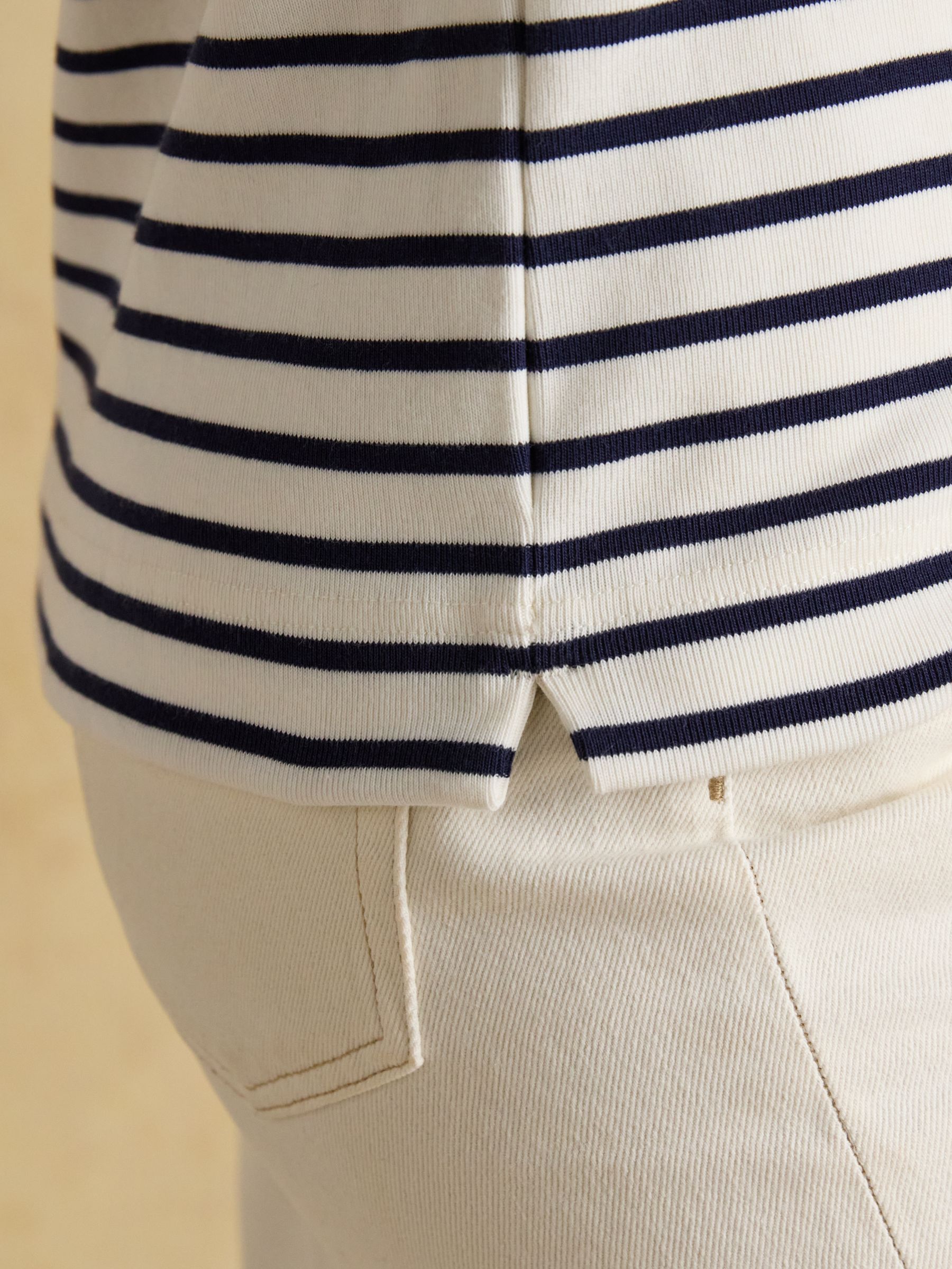 Christmas Harbour Jonty Fox Cream/Navy Boat Neck Breton Top - Image 5 of 6