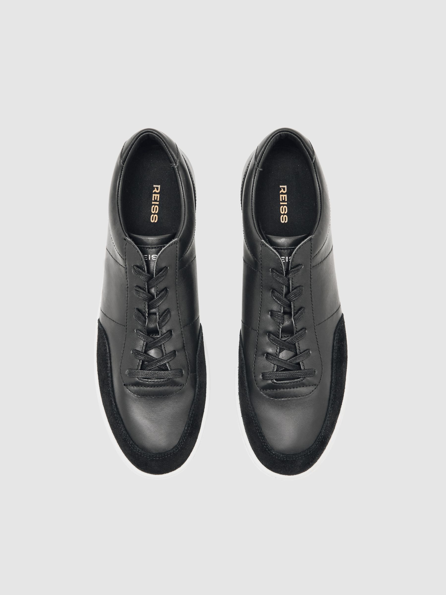 Bonded-Leather Low-Top Trainers in Black - image 4