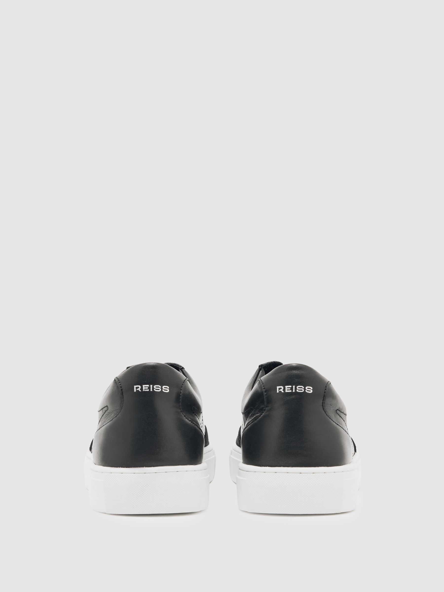 Bonded-Leather Low-Top Trainers in Black - image 3