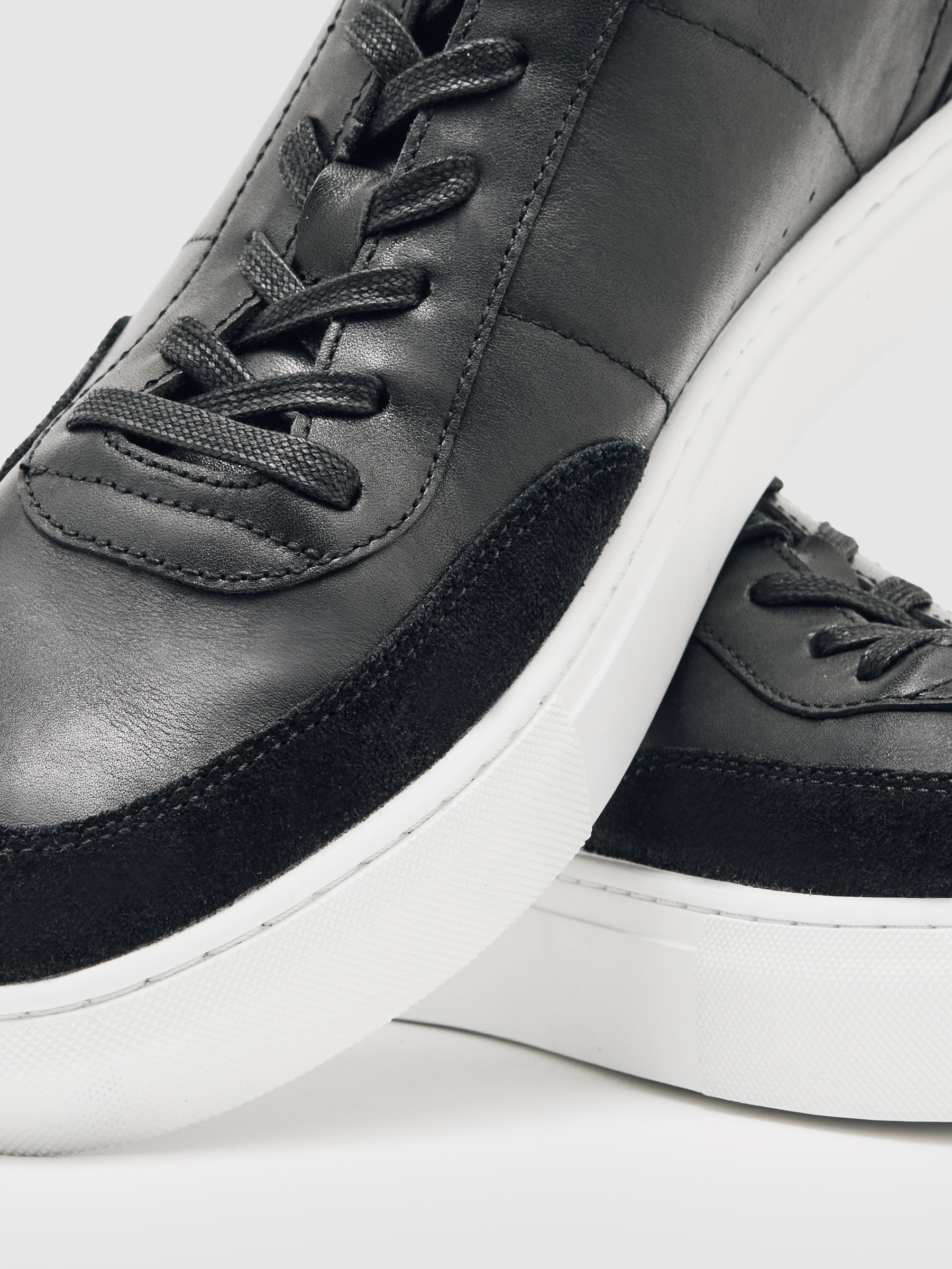 Bonded-Leather Low-Top Trainers in Black - image 2