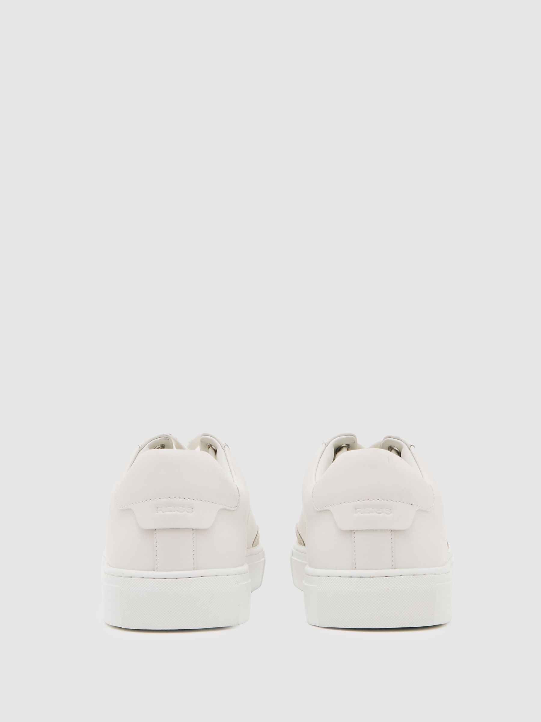 Bonded-Leather Low-Top Trainers in White - Image 4 of 5