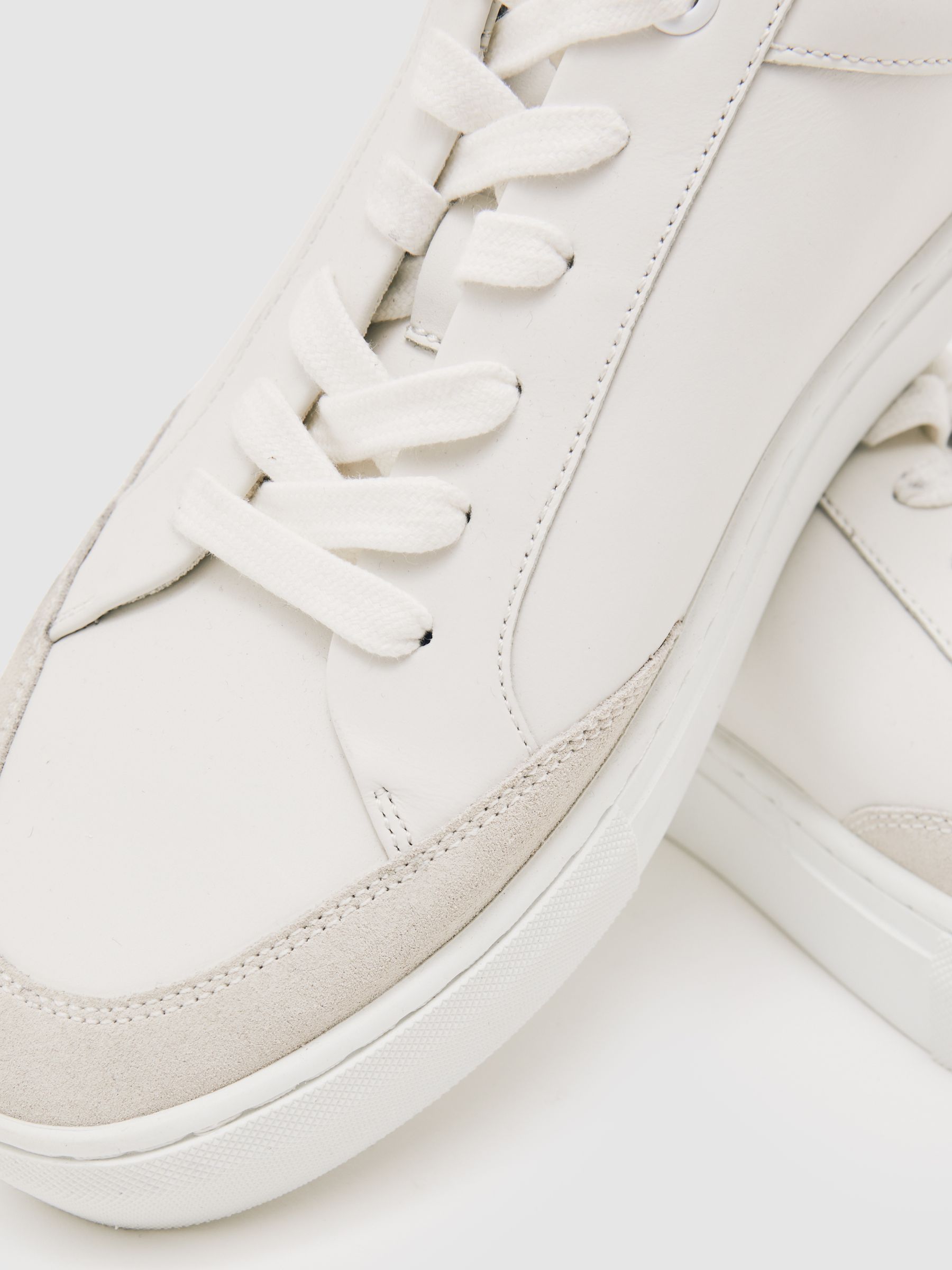 Bonded-Leather Low-Top Trainers in White - image 4