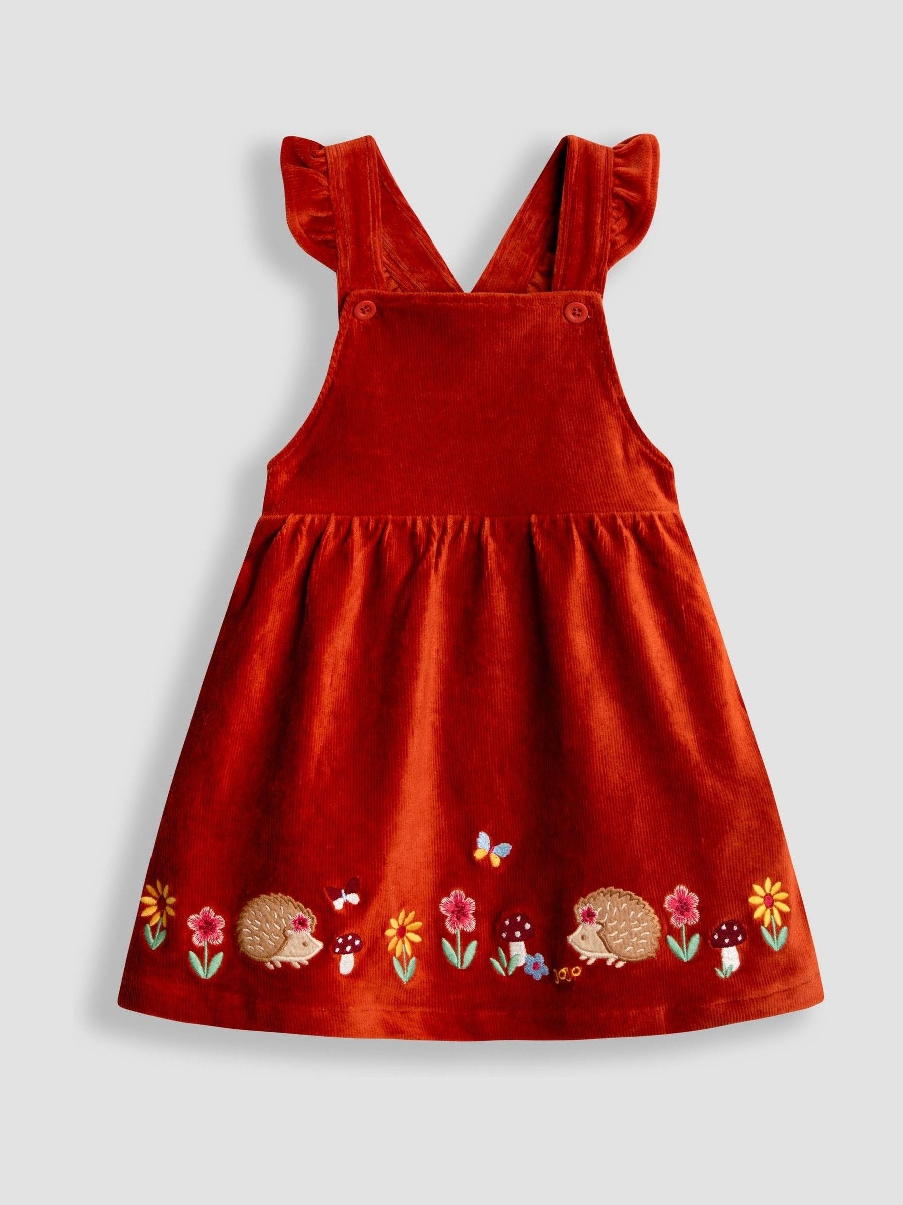 Orange Appliqué Pinafore Dress & Top Set - Image 2 of 6