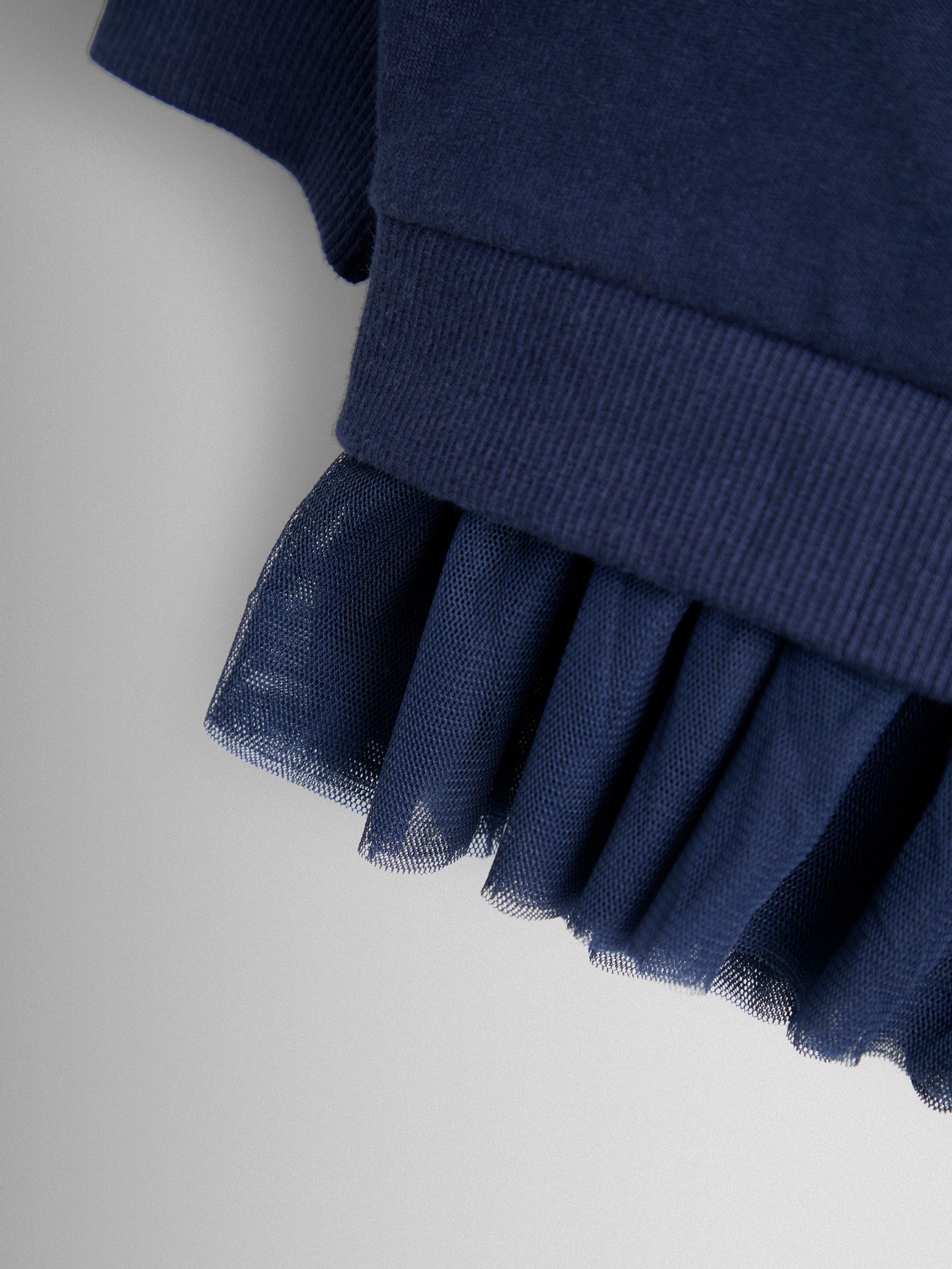 Navy Blue Unicorn Appliqué Tulle Frill Sweatshirt - Image 4 of 4