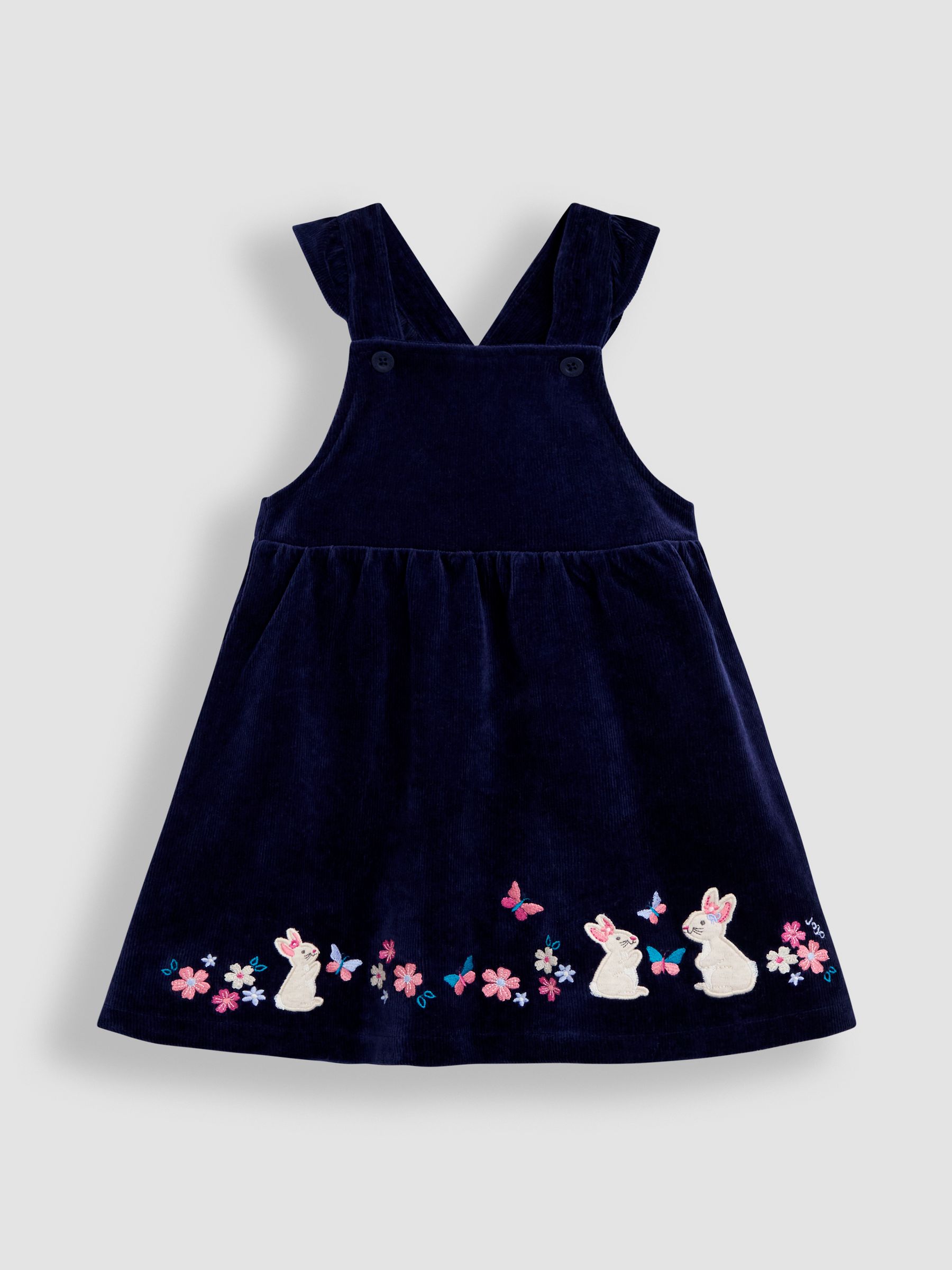 Blue Hedgehog Applique Velour Pinafore Dress & Top Set - Image 2 of 5