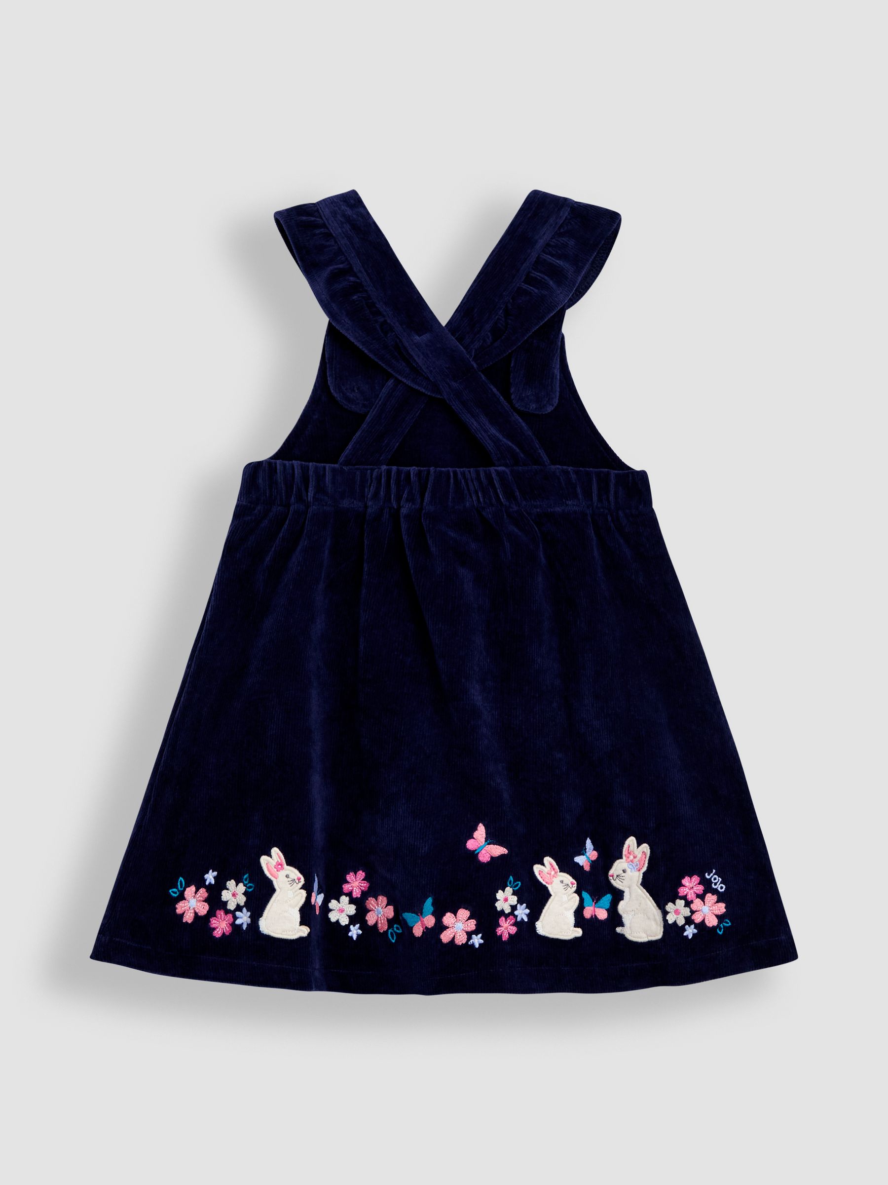 Blue Hedgehog Applique Velour Pinafore Dress & Top Set - Image 3 of 5