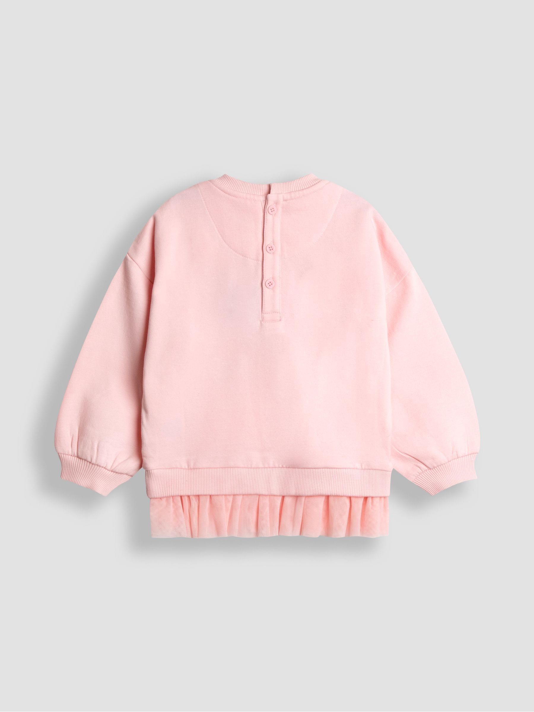 Pink XMAS Characters & Bows Appliqué Tulle Frill Sweatshirt - Image 2 of 3
