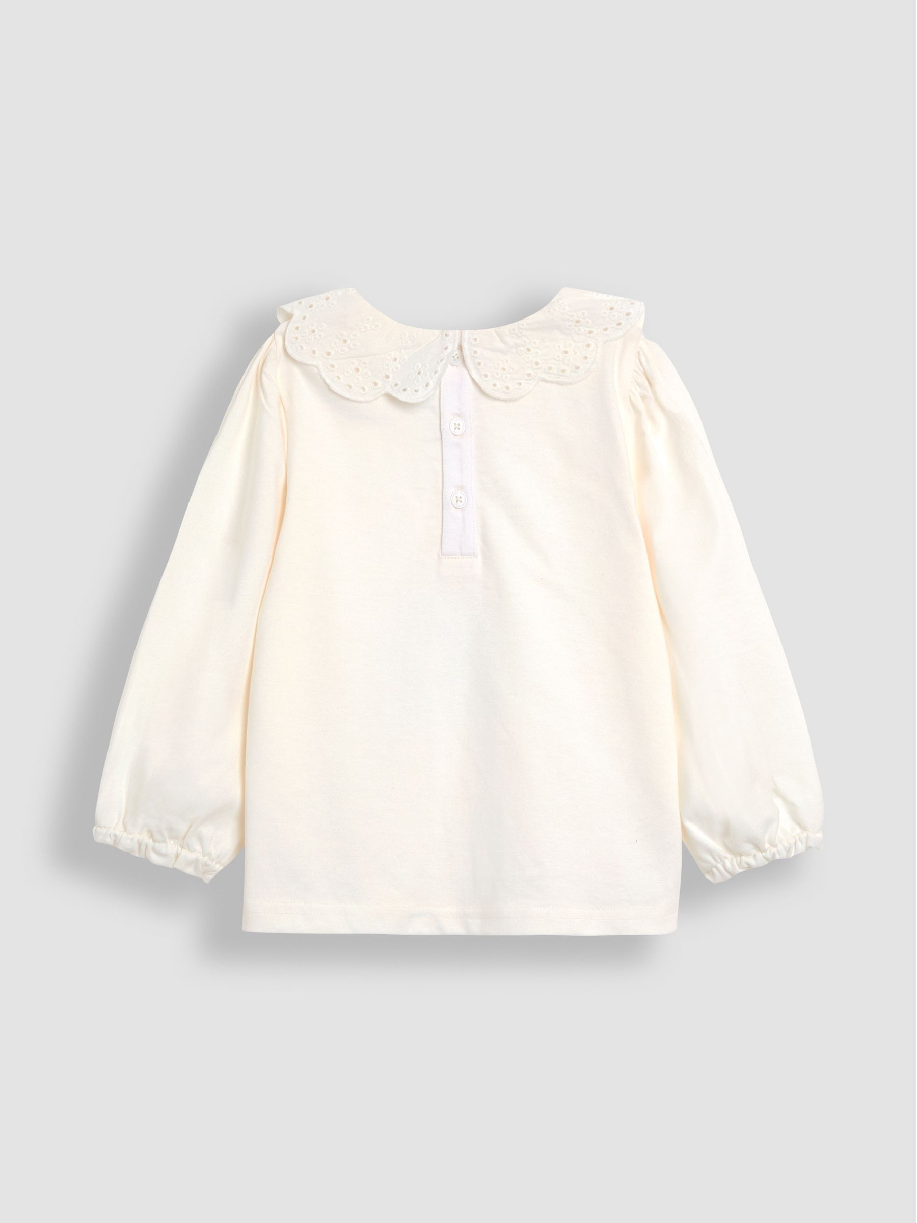Cream Top With Broderie Collar - Image 2 of 3