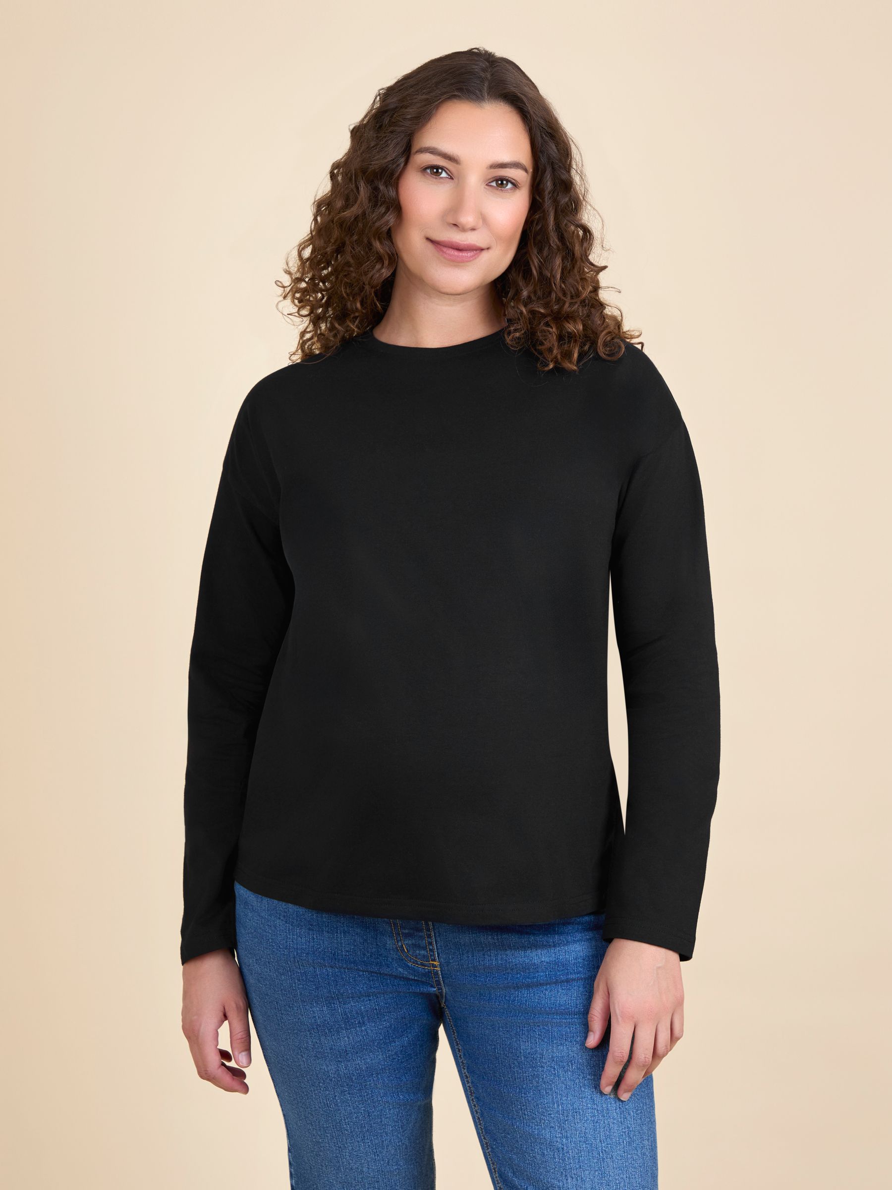 Black Long Sleeve Boyfriend Maternity T-Shirt - Image 1 of 4