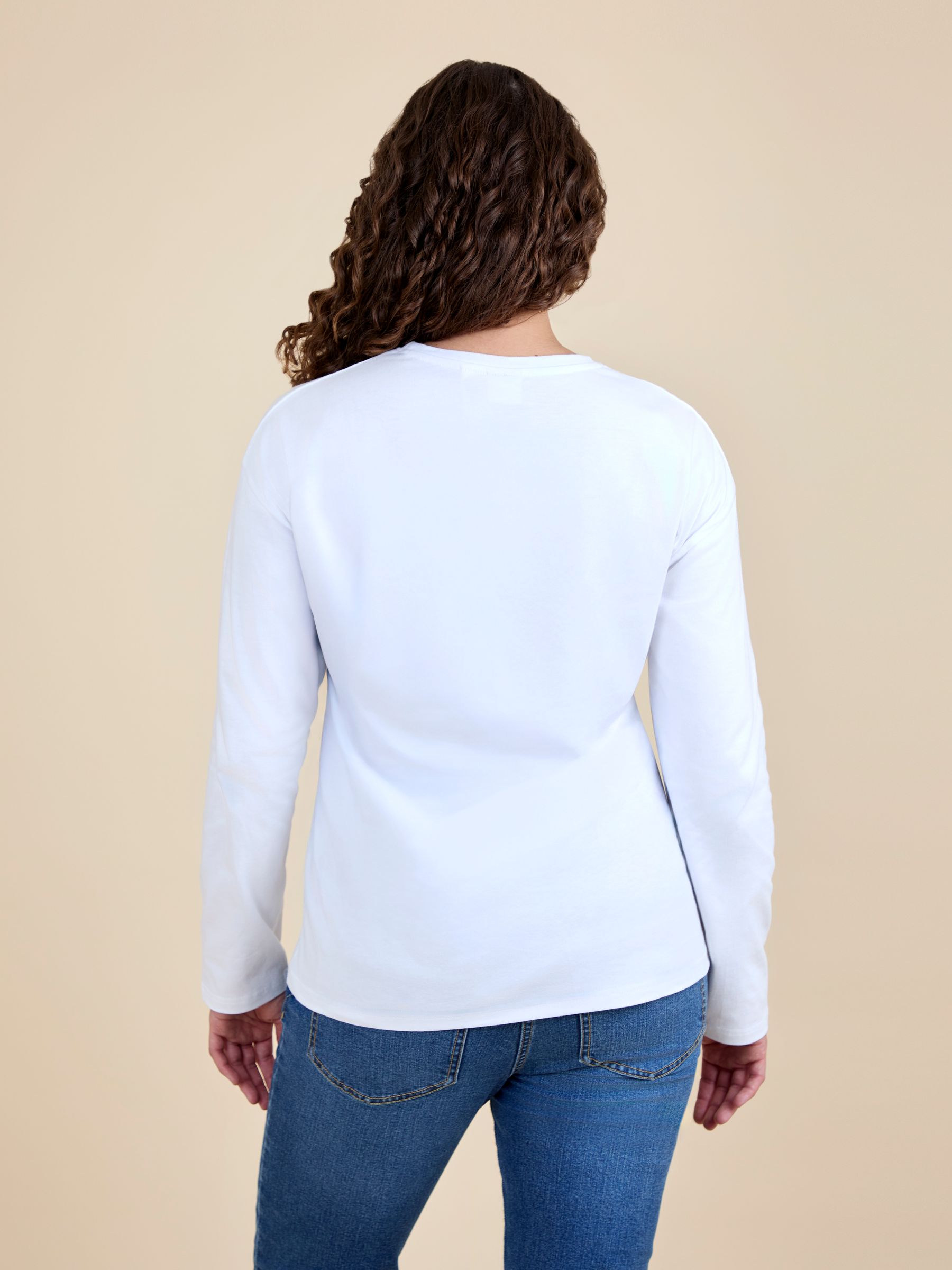 White Long Sleeve Boyfriend Maternity T-Shirt - Image 2 of 4