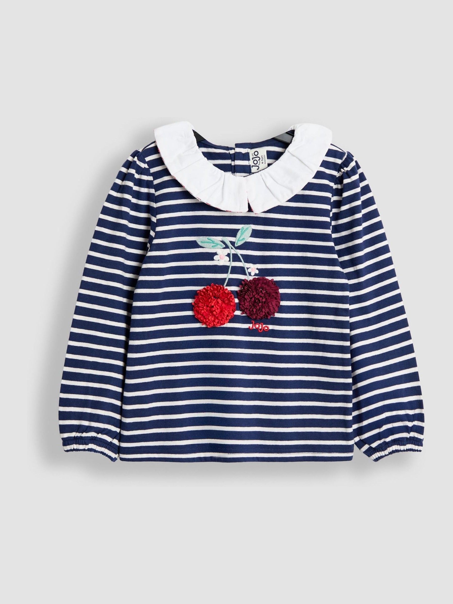 Blue Appliqué Collar Stripe Top - Image 1 of 3