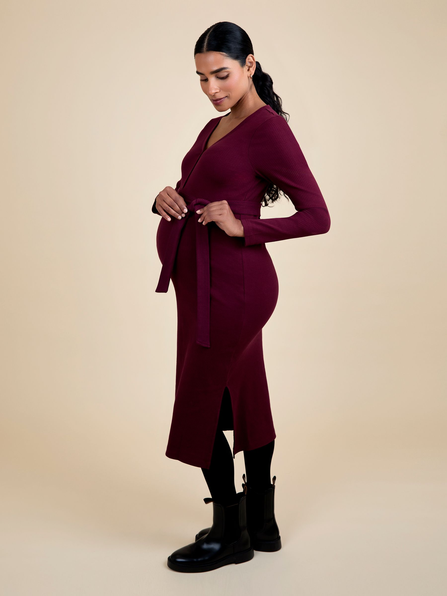 Red Popper Ribbed Dress - Image 2 of 5