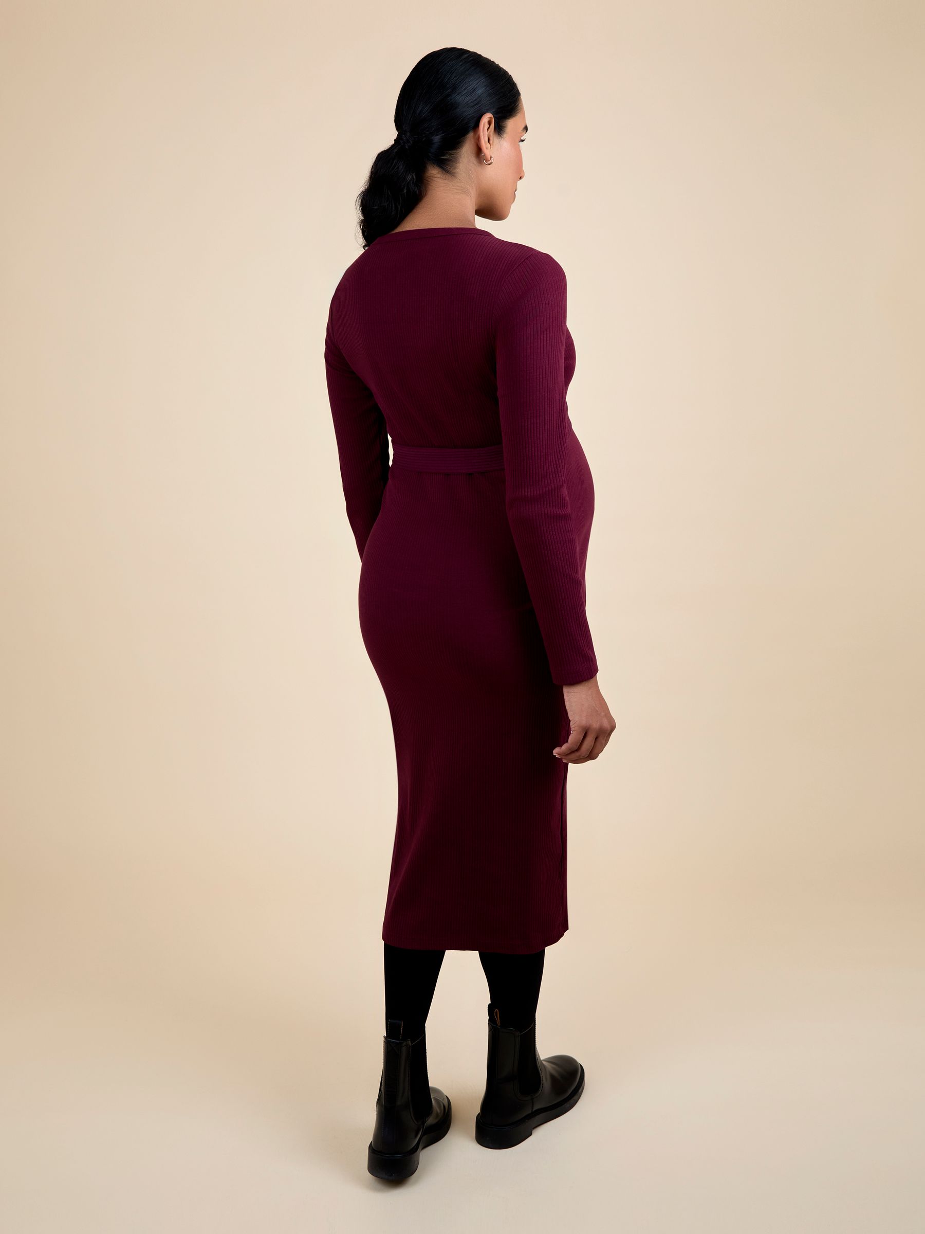 Red Popper Ribbed Dress - Image 3 of 5
