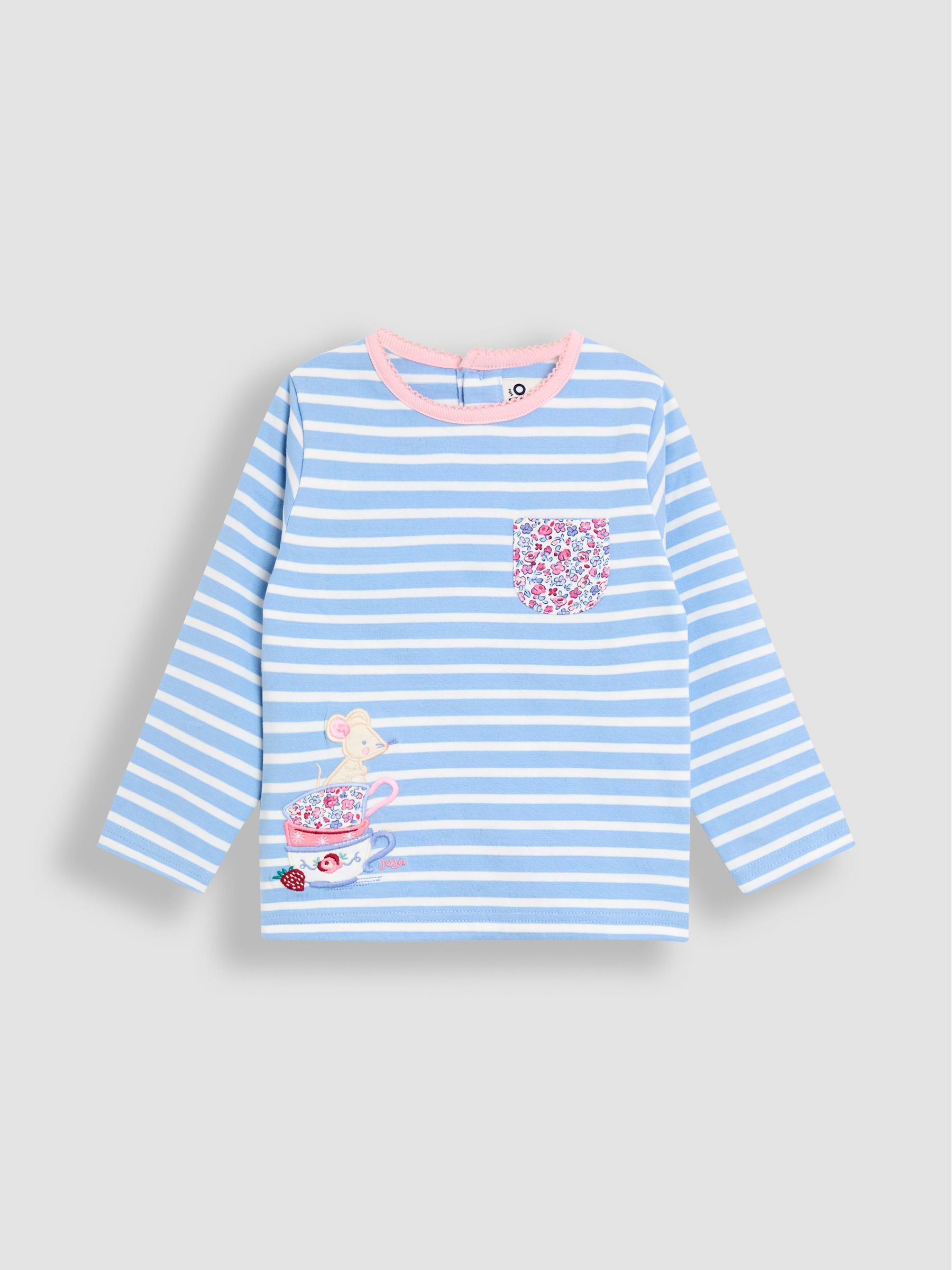 Blue Light Appliqué Stripe Top - Image 1 of 3