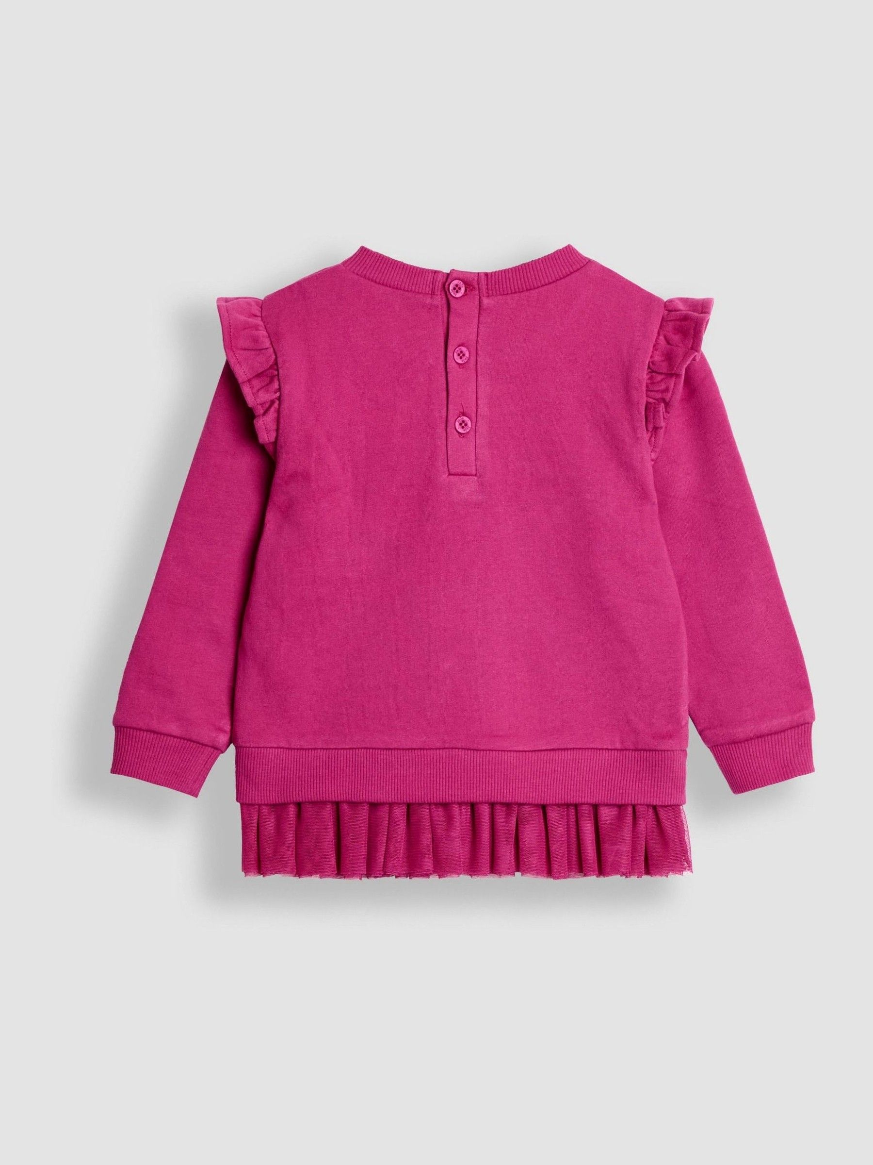 Berry Purple Butterfly Appliqué Tulle Frill Sweatshirt - Image 2 of 5