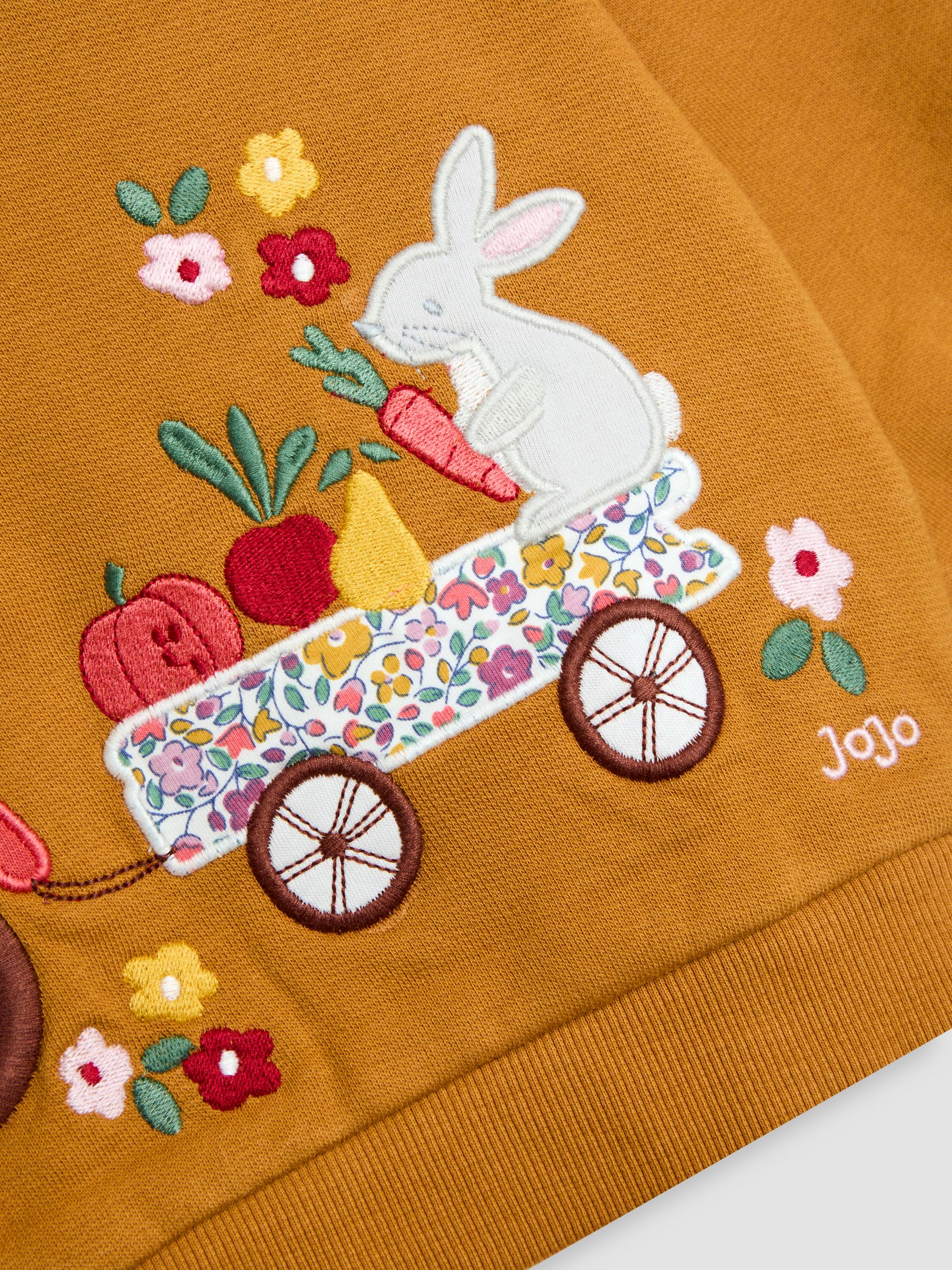 Yellow Woodland Friends Applique Sweatshirt With Frill - Image 3 of 5