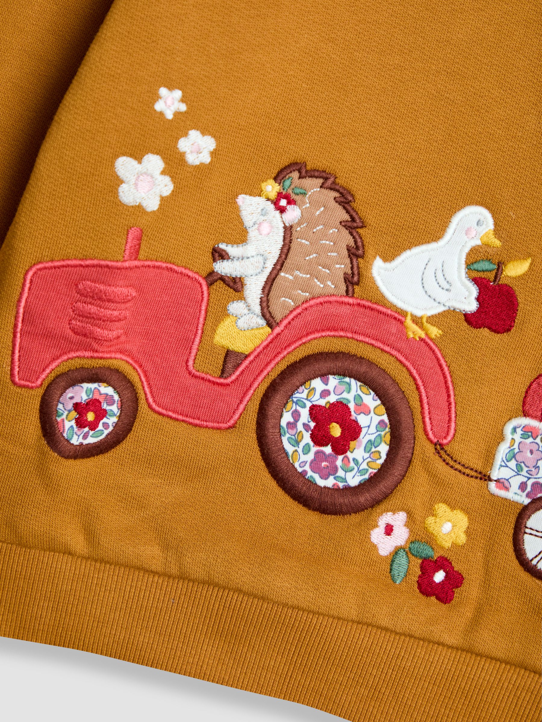 Yellow Woodland Friends Applique Sweatshirt With Frill - Image 5 of 5