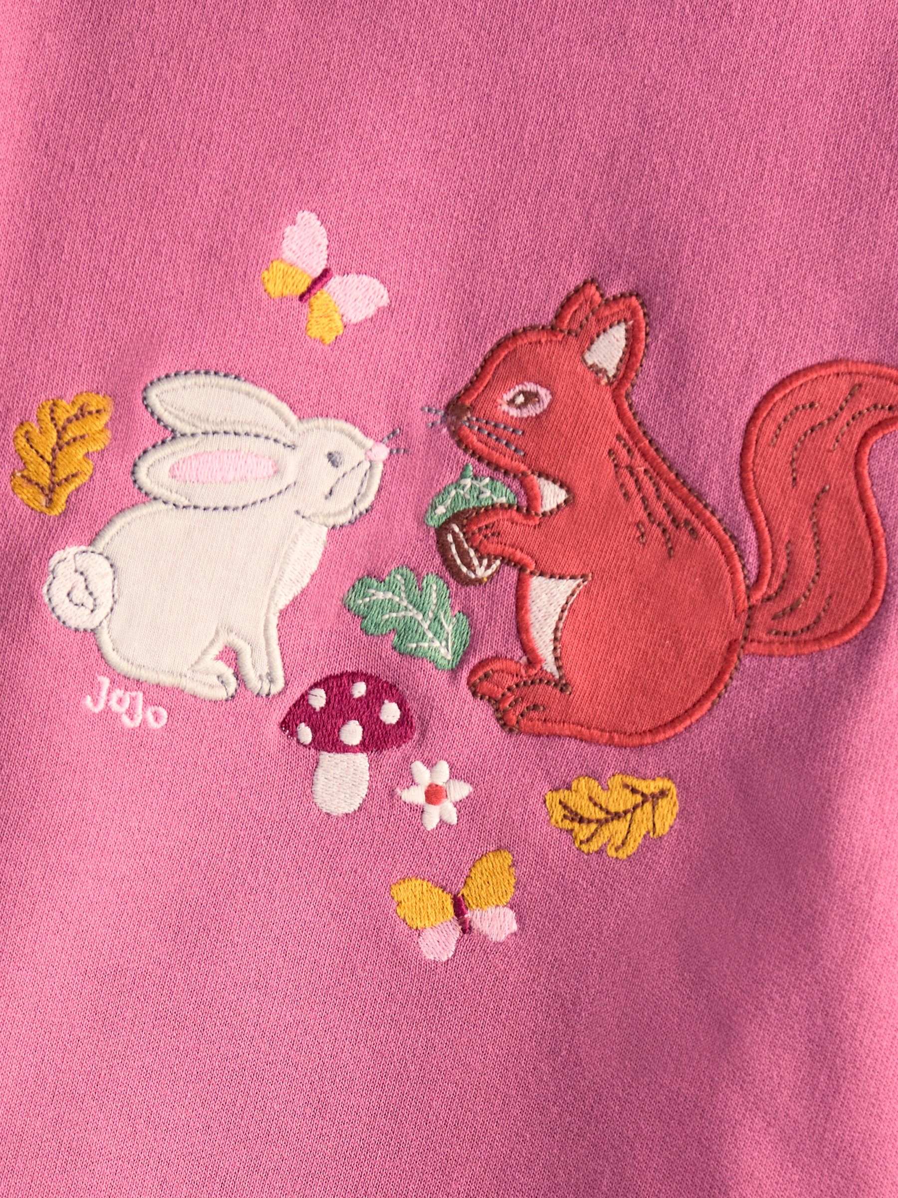 Purple Woodland Friends Applique Sweatshirt With Frill - Image 3 of 3